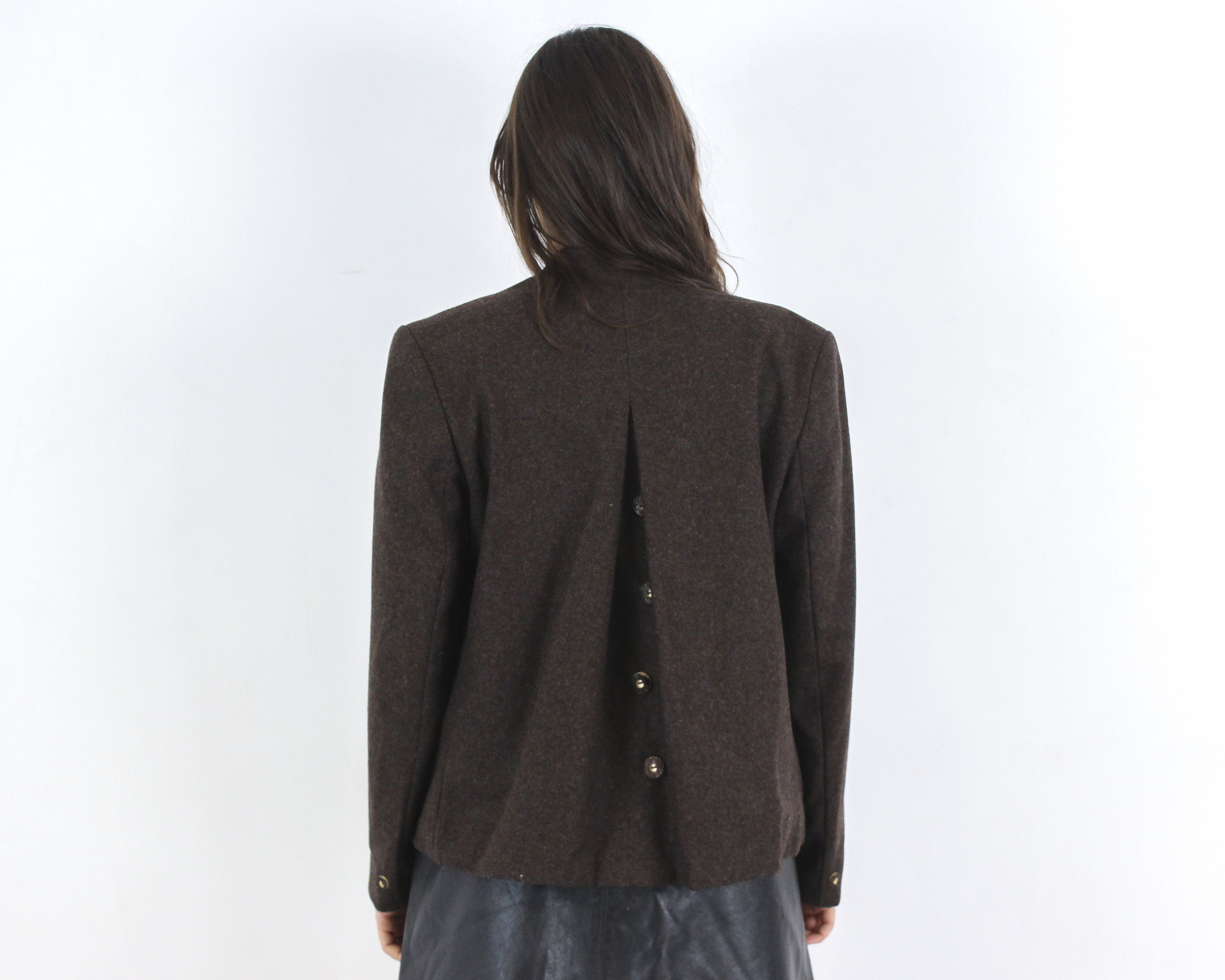 Other × Vintage Women S M Wool Trachten Blazer Jacket Coat Button Up Jager Size S / US 4 / IT 40 - 3 Thumbnail
