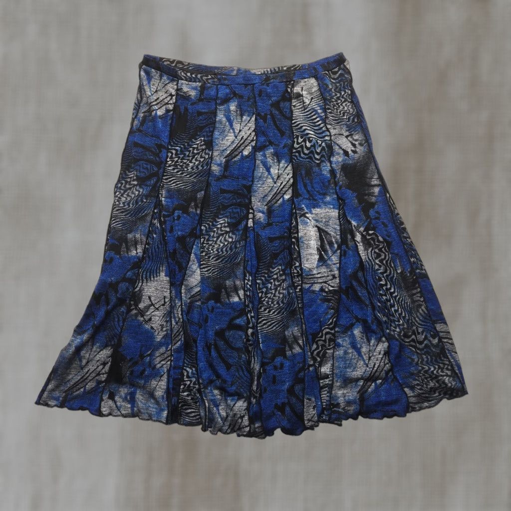 Vintage Nancy Bolen for City Girl Skirt - Midi Elastic Waist Womens XL Blue - City Theme Size 40" / US 18 - 1 Thumbnail