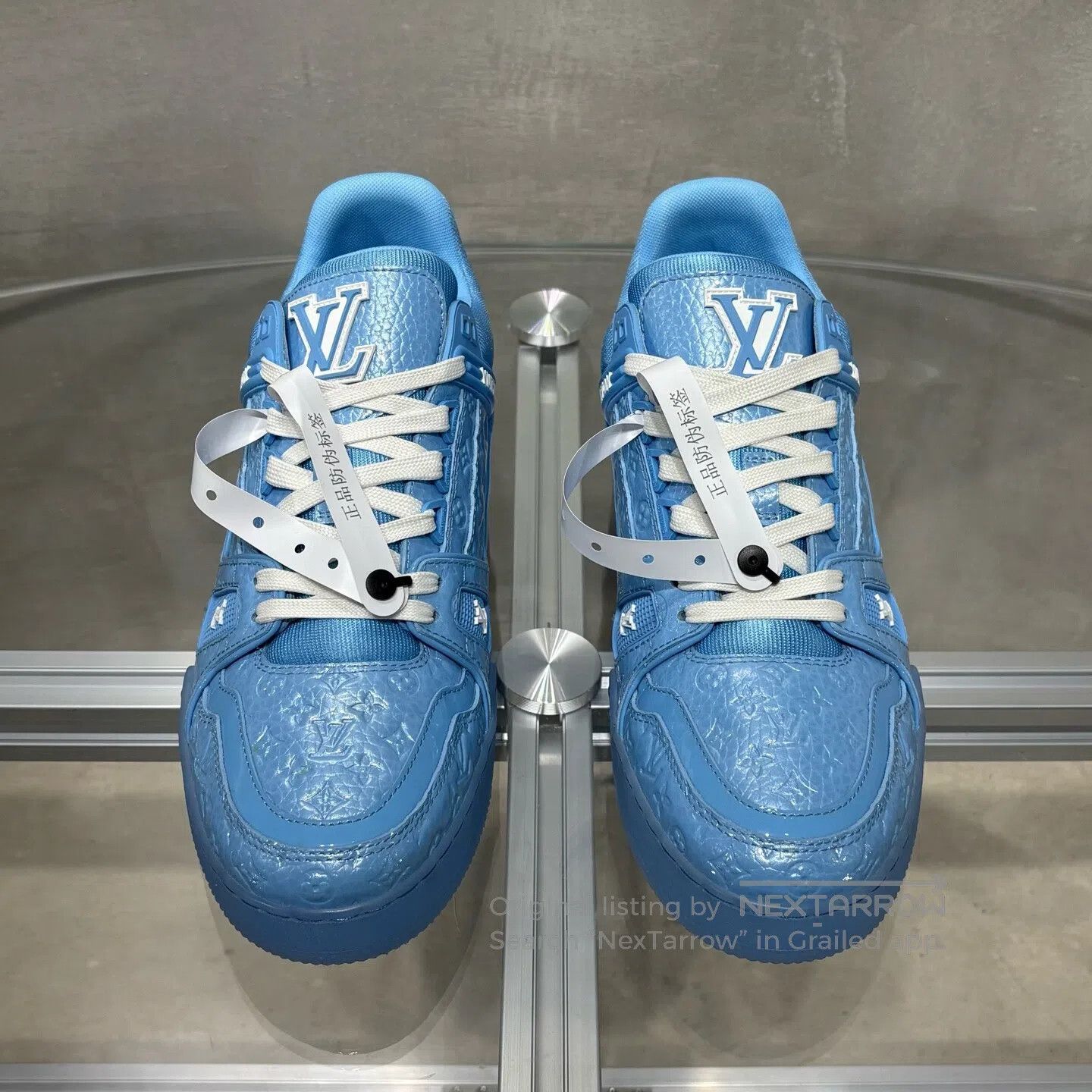 Louis Vuitton Louis Vuitton Trainer New Full-Print Blue shoes Size US 7.5 / EU 40-41 - 2 Thumbnail