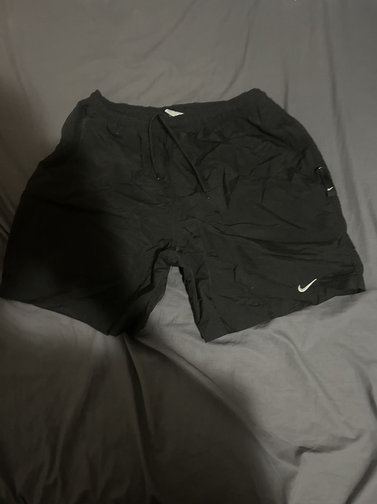 Nike × Vintage Black Nike Swoosh Shorts Size US 30 / EU 46 - 1 Thumbnail