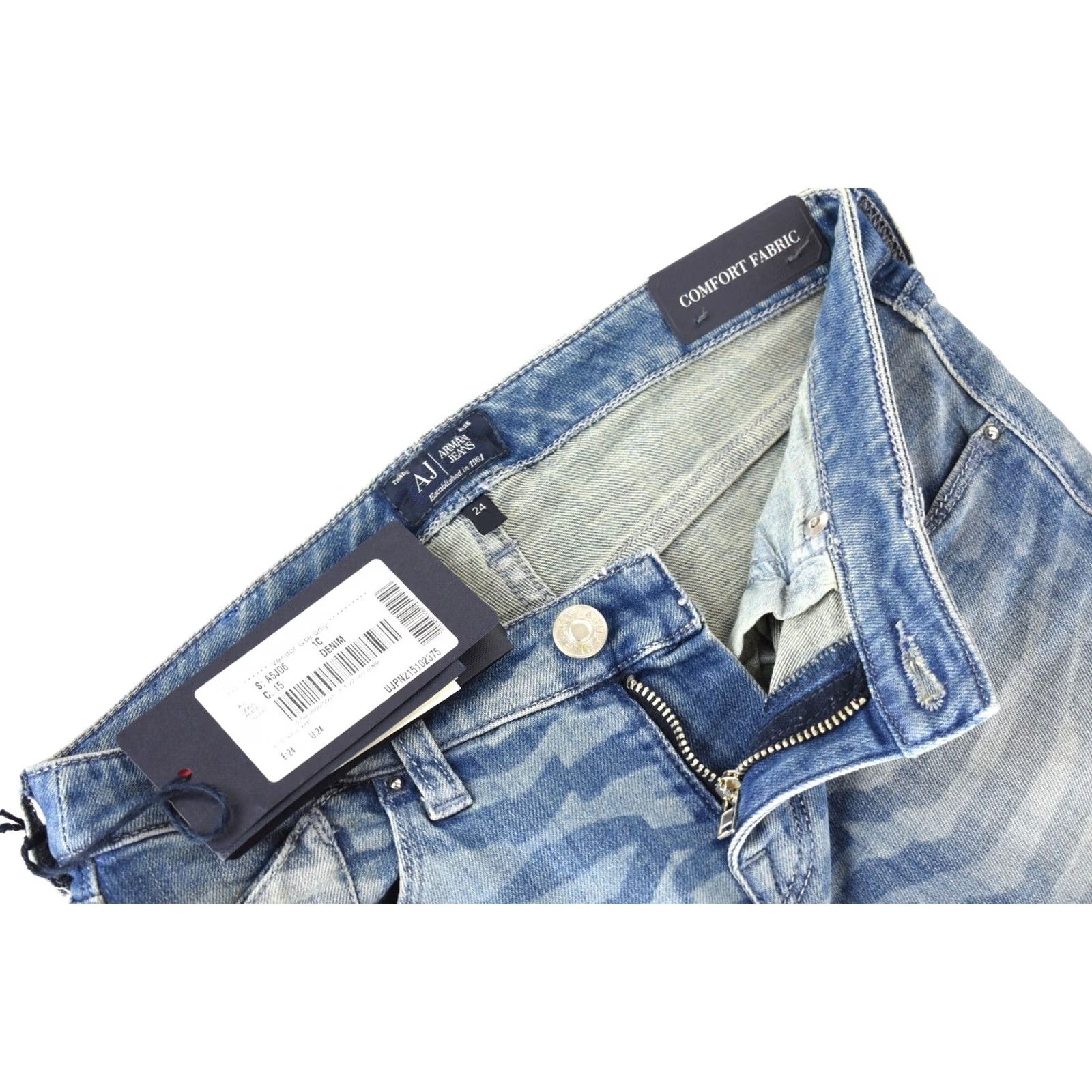 Vintage Armani Jeans J06 Skinny Fit Jeans Women's Slim W24 Stretch Zipper Blue Denim Jeans Skinny Fit Womens W24 Zip Fly Size 42" / US 20 - 4 Thumbnail