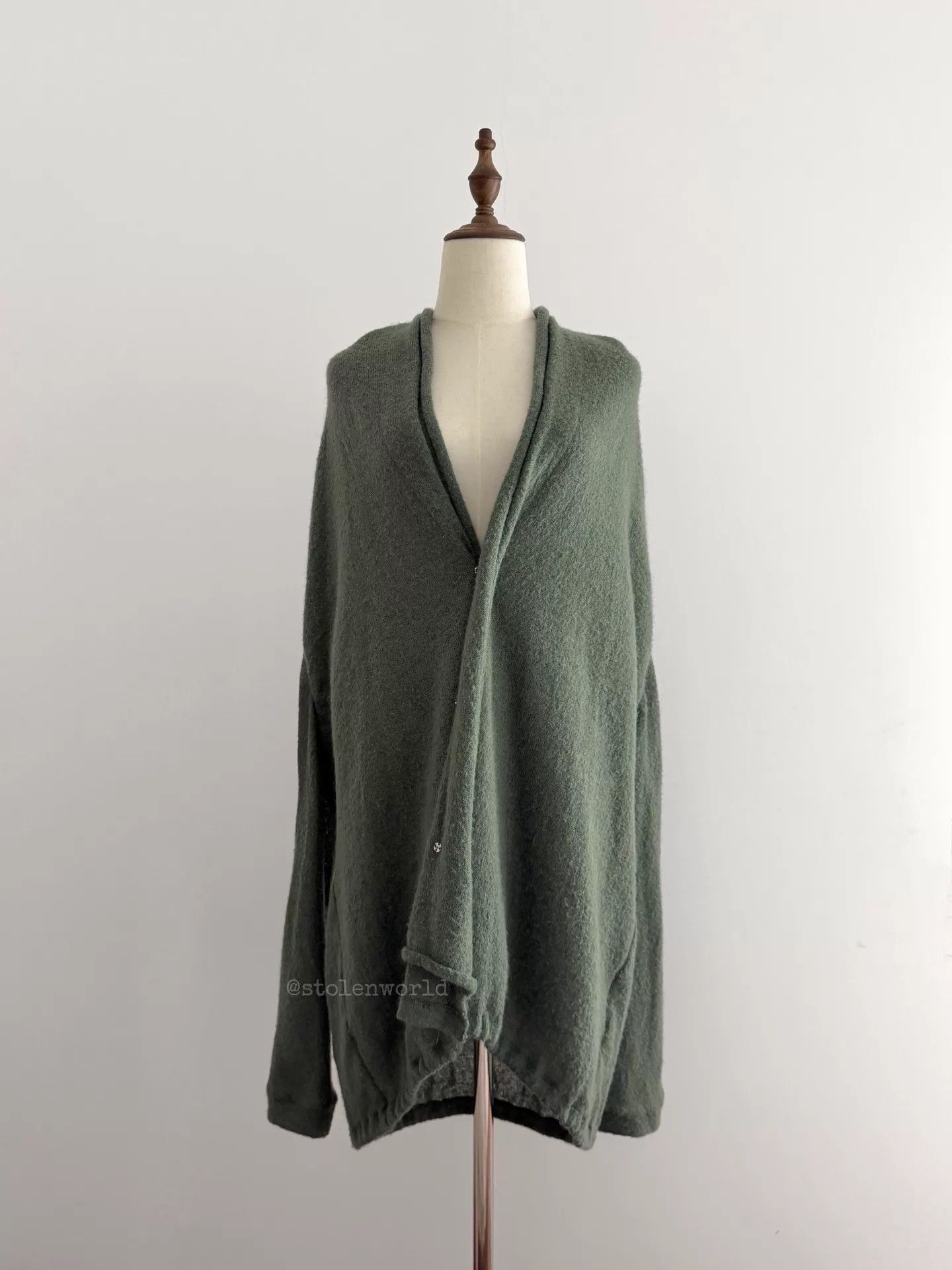 Yohji Yamamoto Yohji Yamamoto Y's Gray-Green Irregular Knit Cardigans Size L / US 10 / IT 46 - 5 Thumbnail