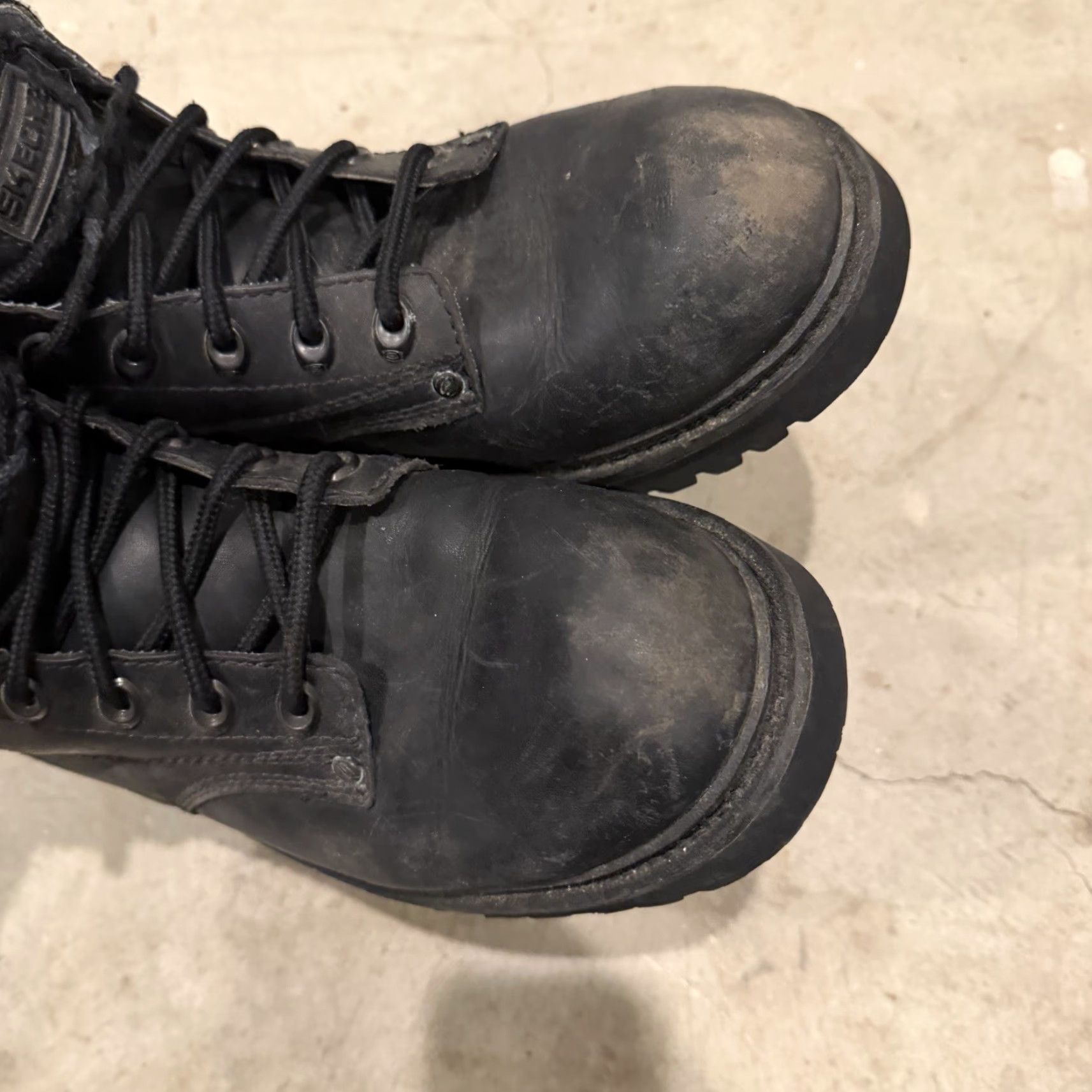 Vintage Skechers Mens 4479 Work Boot Black Size 8.5 Distressed Boot Mens Black 4479 Work Skechers Size US 8 / EU 41 - 6 Thumbnail