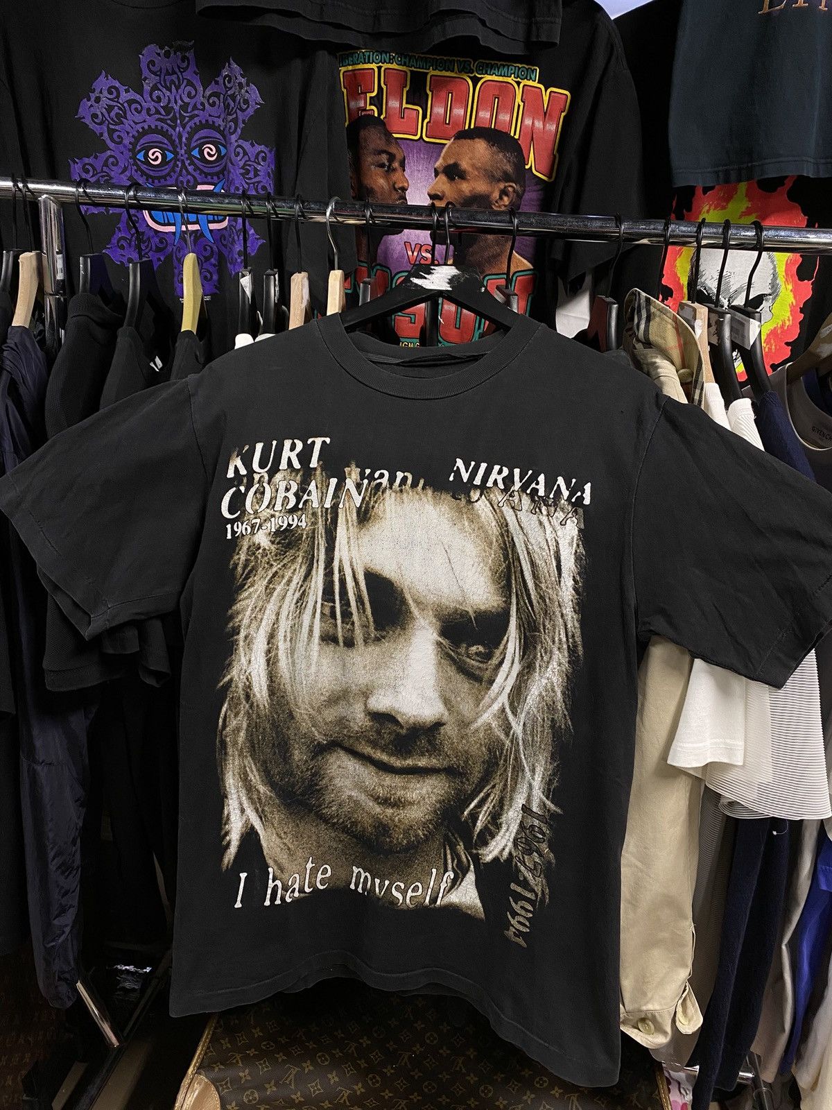 Nirvana × Vintage Vintage 90s Kurt Cobain Nirvana bootleg t shirt