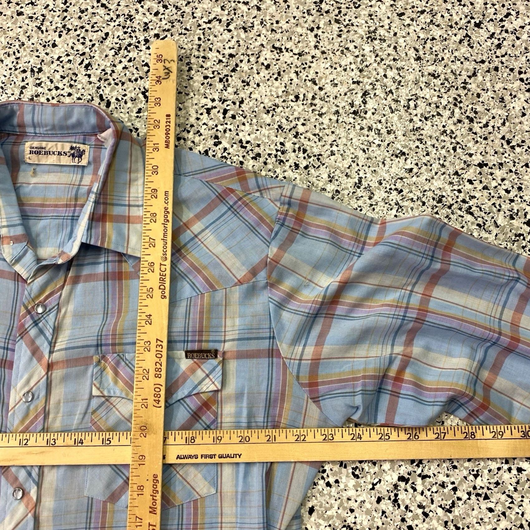 Vintage VINTAGE Roebuck & Co. Western Shirt Mens L Blue Plaid Pearl Snap Cowboy, Casual, Workwear Size US L / EU 52-54 / 3 - 4 Thumbnail