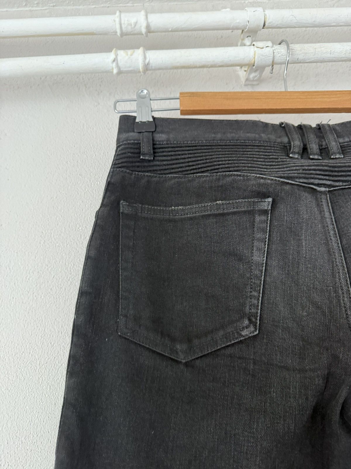 Balmain Black Biker Jeans Size US 30 / EU 46 - 8 Thumbnail