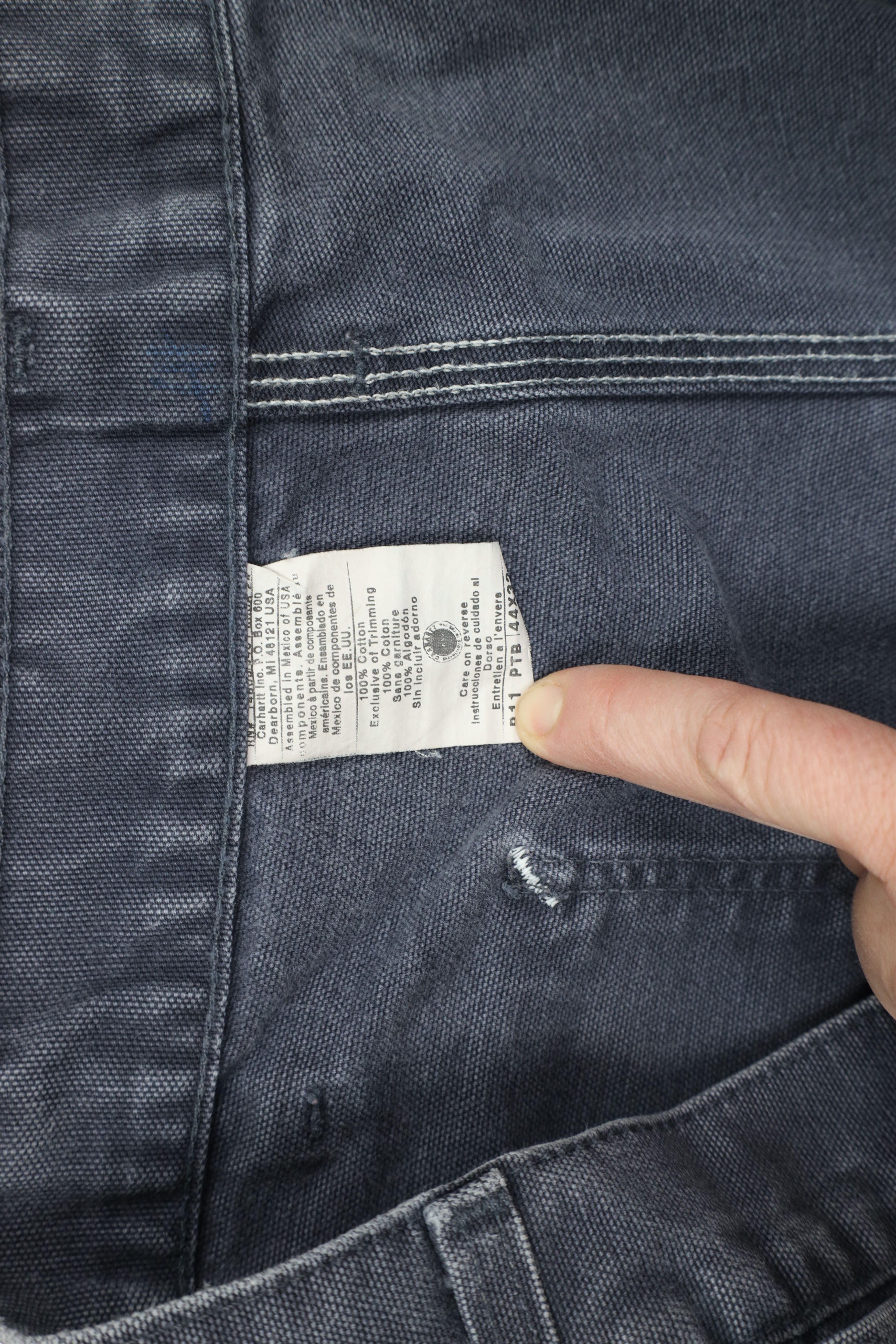 Carhartt × Vintage Vintage Carhartt Canvas Wide Leg Dungaree Pants Petrol Blue Size US 44 / EU 60 - 8 Thumbnail