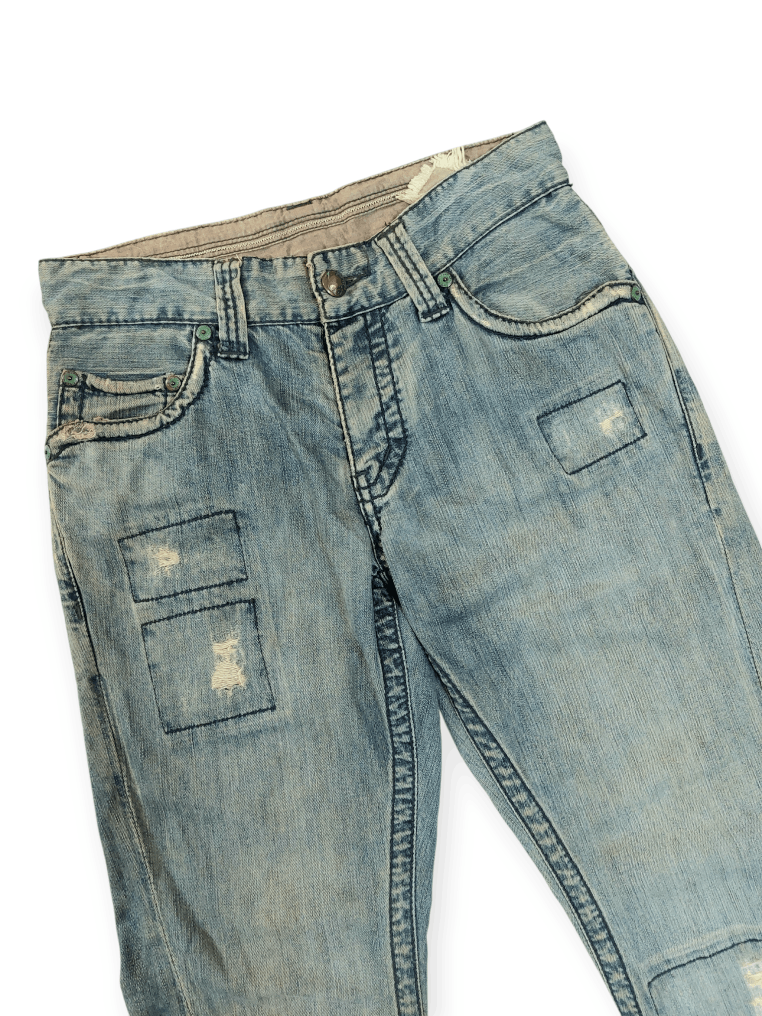 14th Addiction Stitch's Flare Distressed Denim Size US 29 - 5 Thumbnail