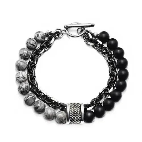 Jewelry Punk Style Double Layer Bead Bracelate Size ONE SIZE - 4 Thumbnail