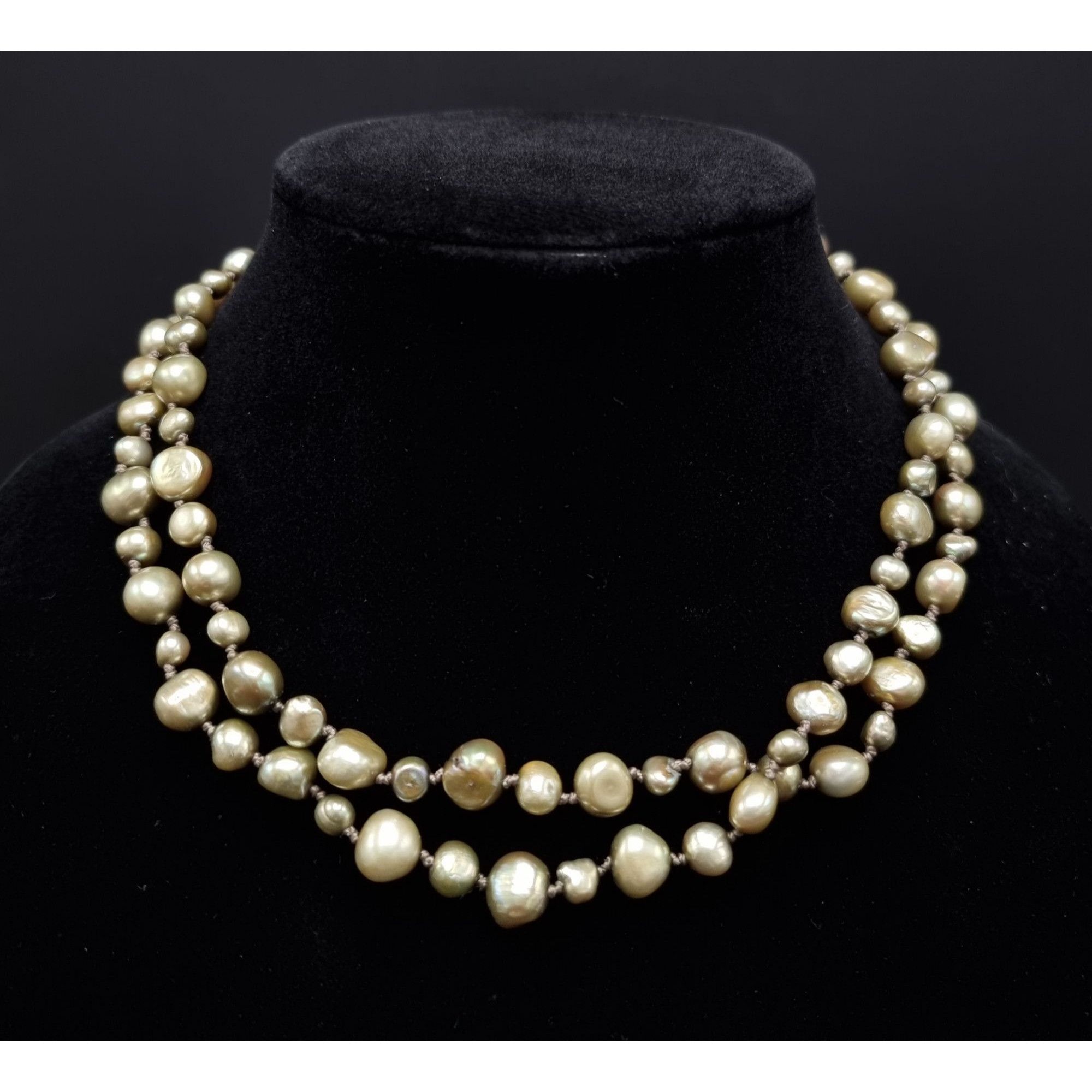 Vintage CGI Freshwater Pearl Long Necklace Gold Tone Elegant Jewelry Size ONE SIZE - 1 Thumbnail