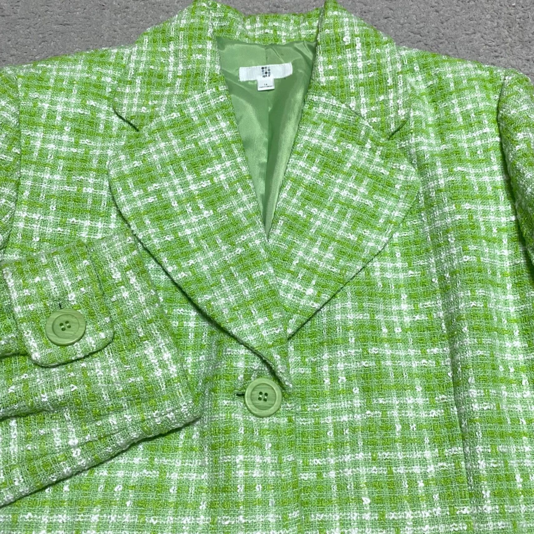 Apt. 9 Apt. 9 Coat Green Plaid Button Up Long Sleeve Lined Pockets Womens 14 Regular Size XL / US 12-14 / IT 48-50 - 5 Thumbnail
