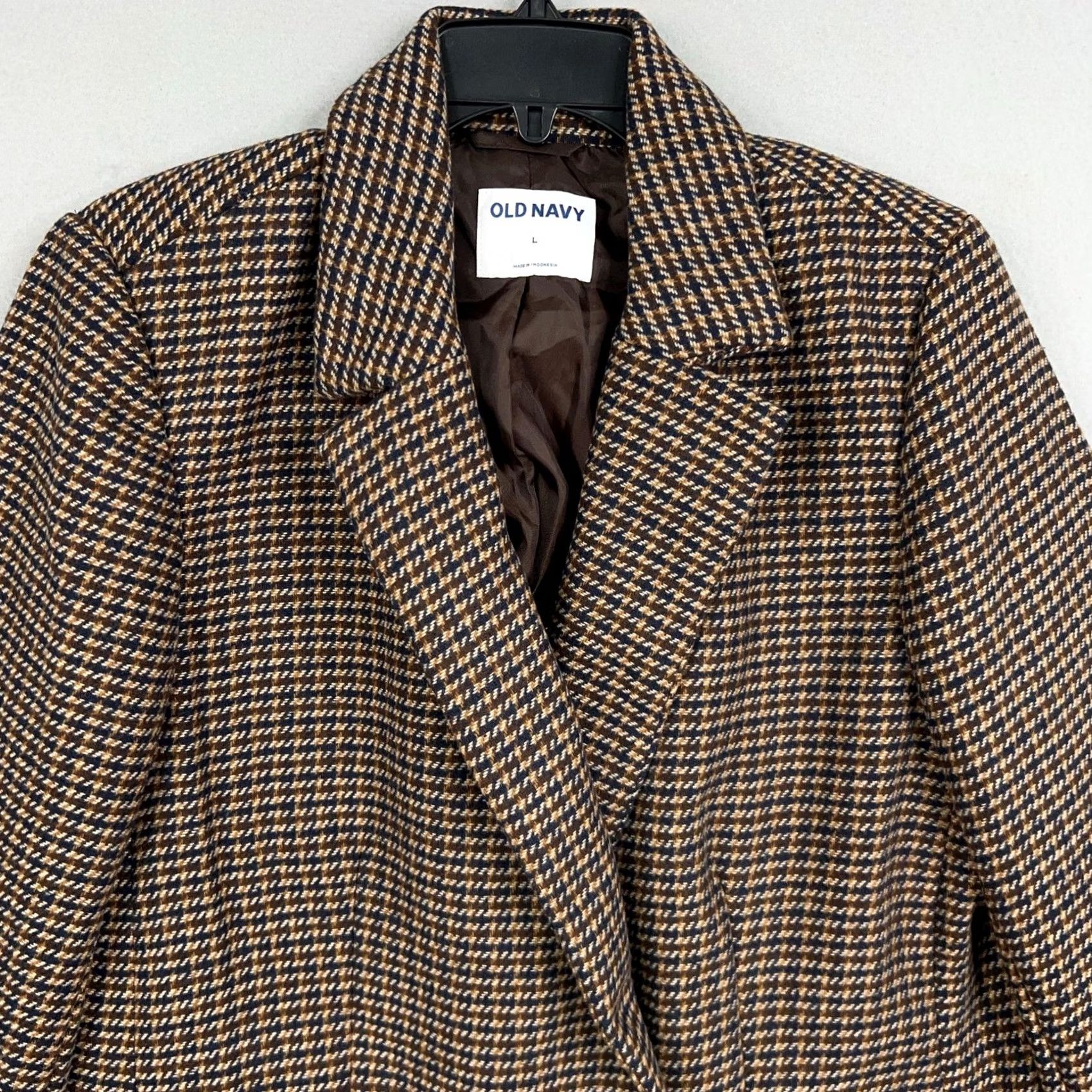 Old Navy Old Navy Blazer Womens Large Brown Plaid Sports Coat Double Breasted Academia Blazer Women L Brown Plaid Size L / US 10 / IT 46 - 2 Thumbnail