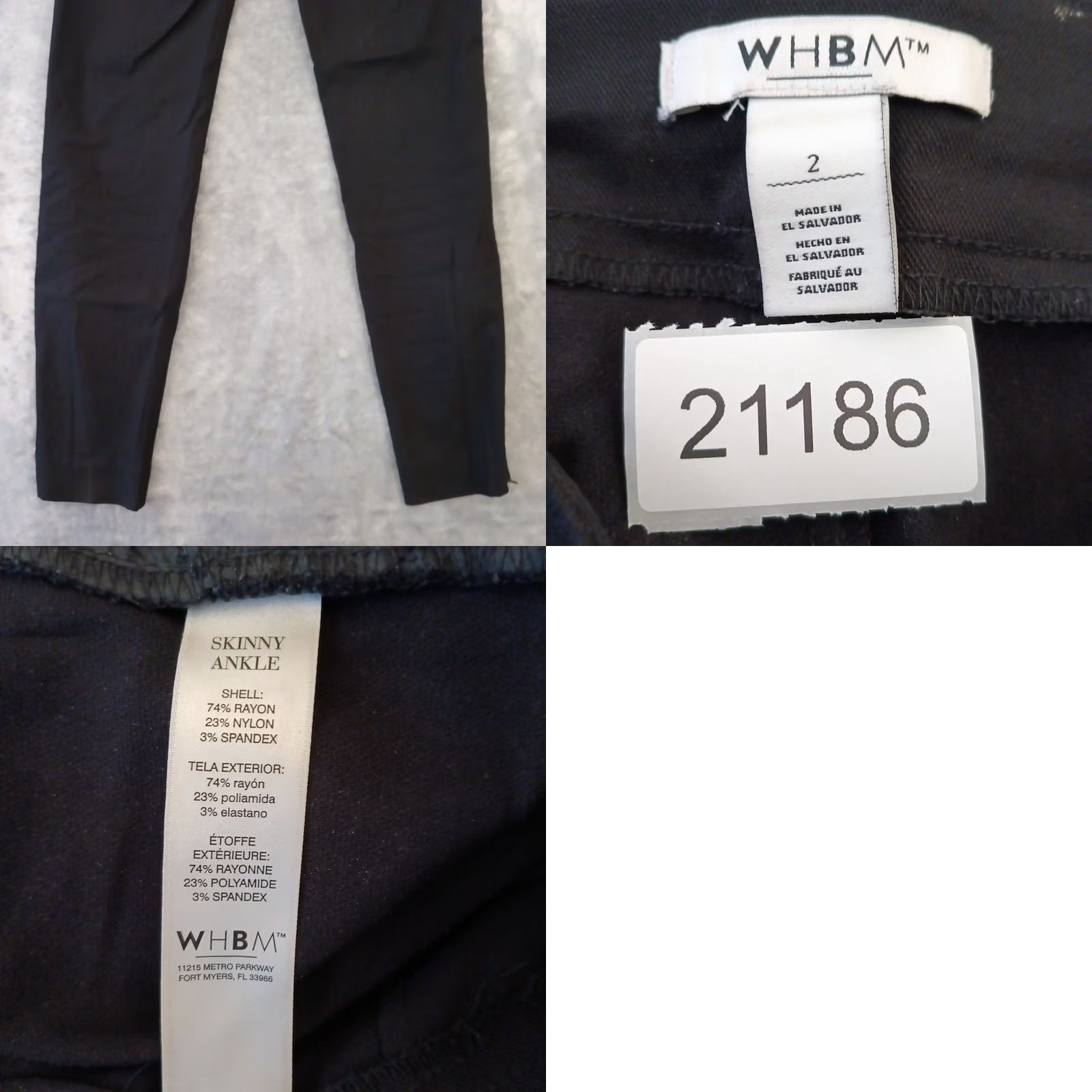White House Black Market White House Black Market Pants Womens Skinny Black Pull On Ankle Zip Size 2 Size 26" / US 2 / IT 38 - 8 Thumbnail