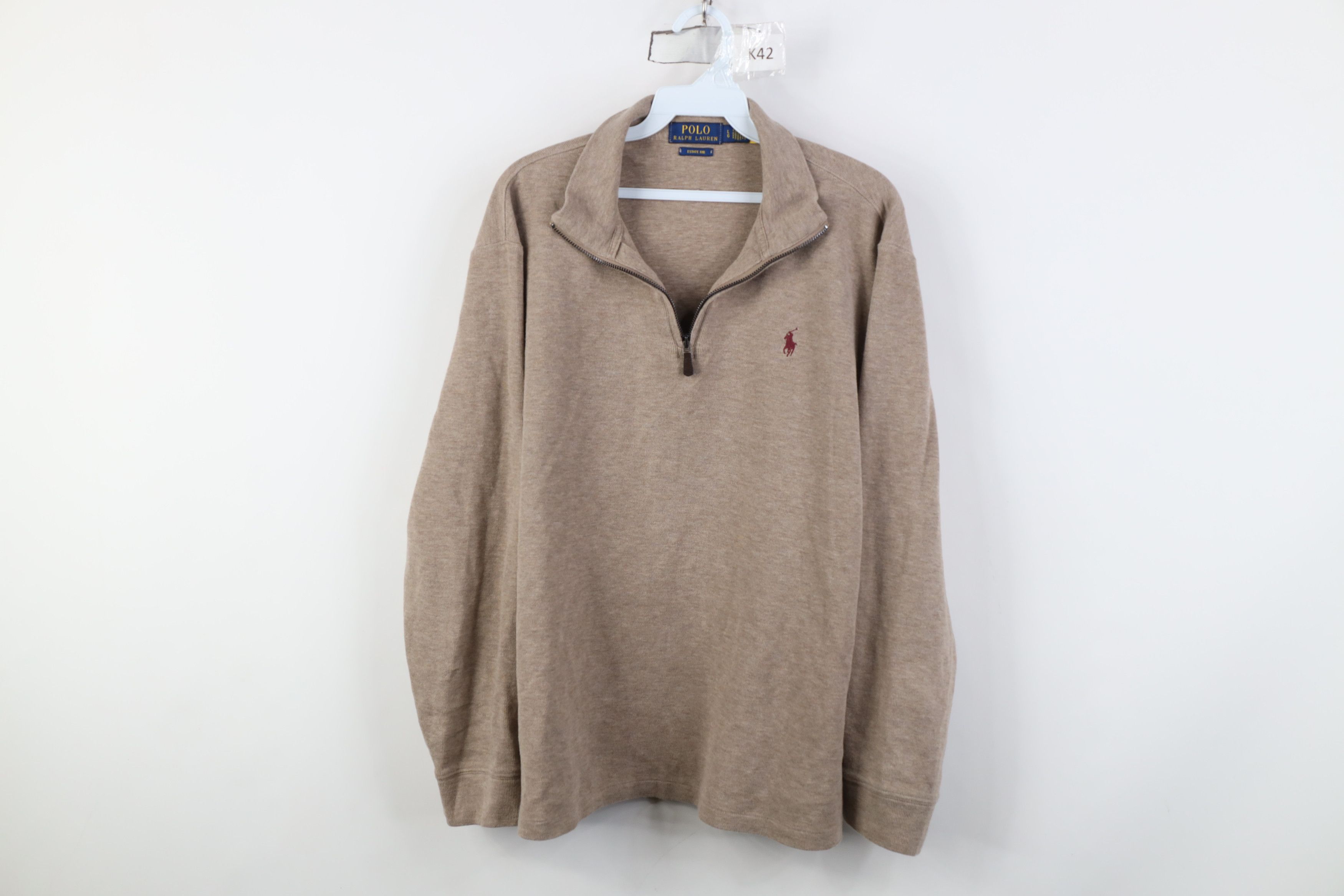 Ralph Lauren Vintage Ralph Lauren Cotton Ribbed Knit 1/4 Half Zip Sweater Size US L / EU 52-54 / 3 - 1 Thumbnail