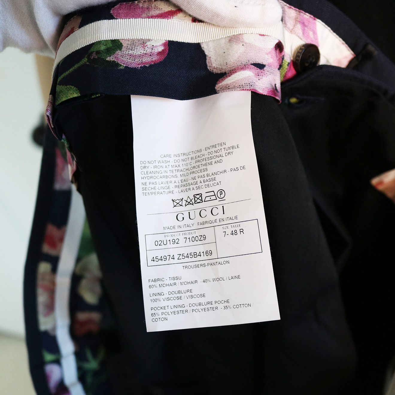 Gucci Gucci L'Aveugle Par Amour Black Mohair-Wool Suit Set Size 48R - 11 Thumbnail