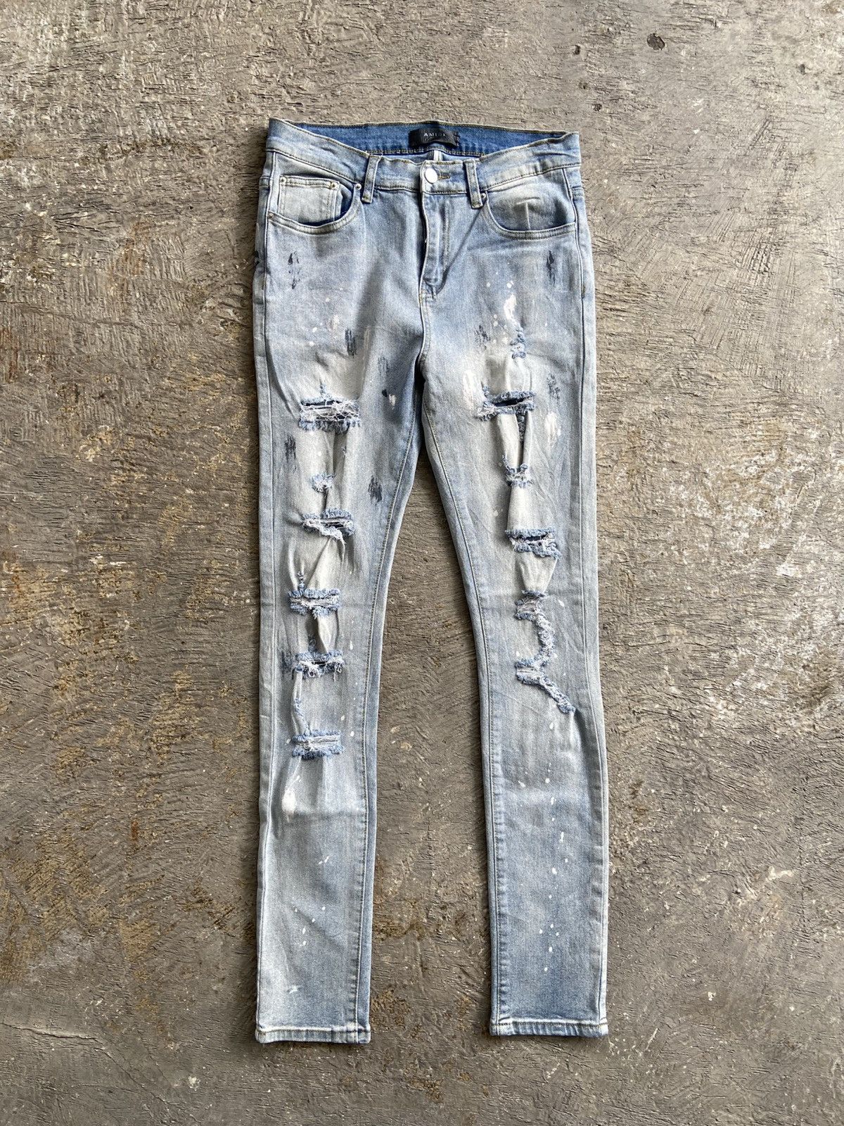 Other Painting Crazy Destressed Skinny Jeans Pants Size US 30 / EU 46 - 1 Thumbnail