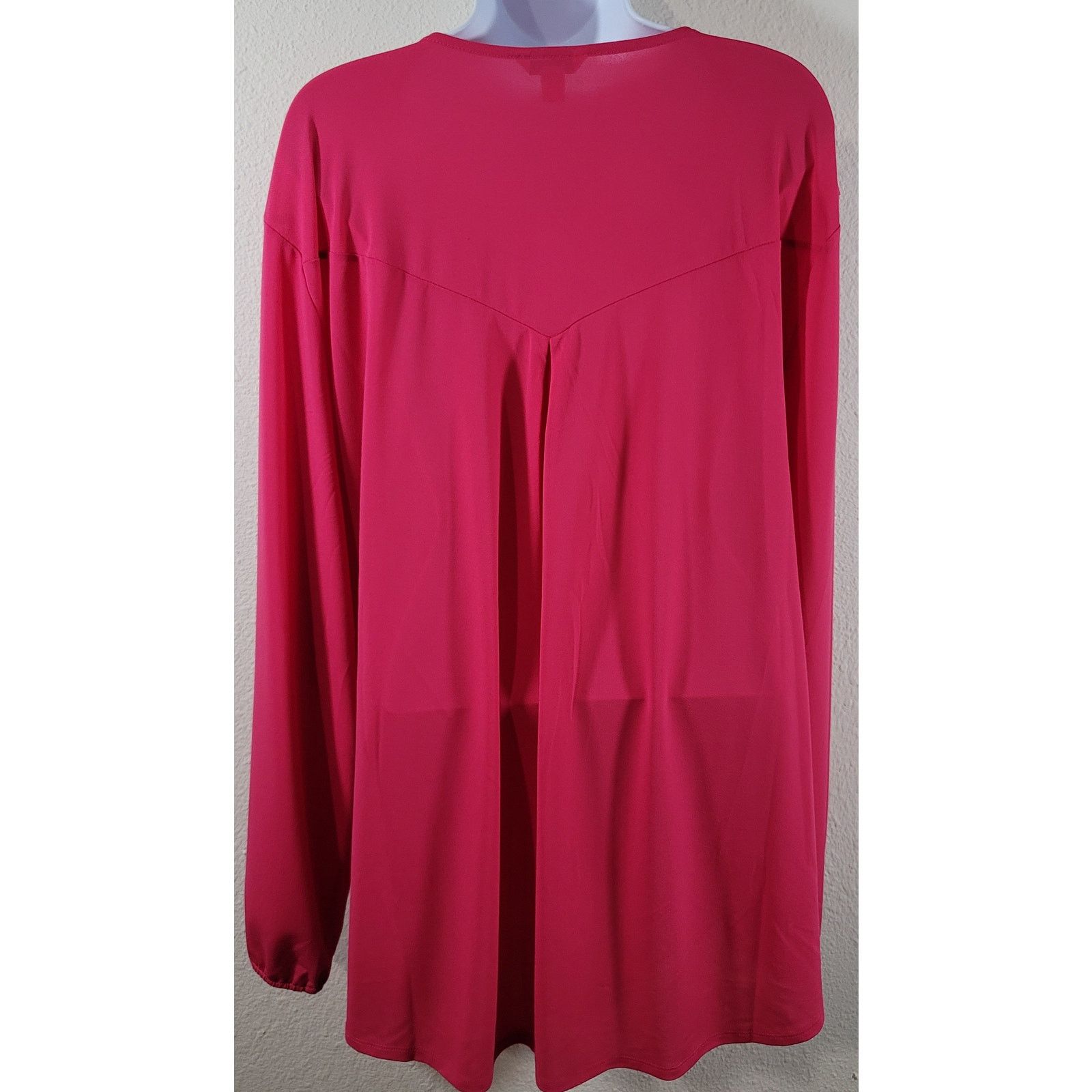 Other Cato Pink Fuchsia Crisscross Tie Front Top 22W 24W Flowy Size 3XL / US 20-22 - 2 Thumbnail