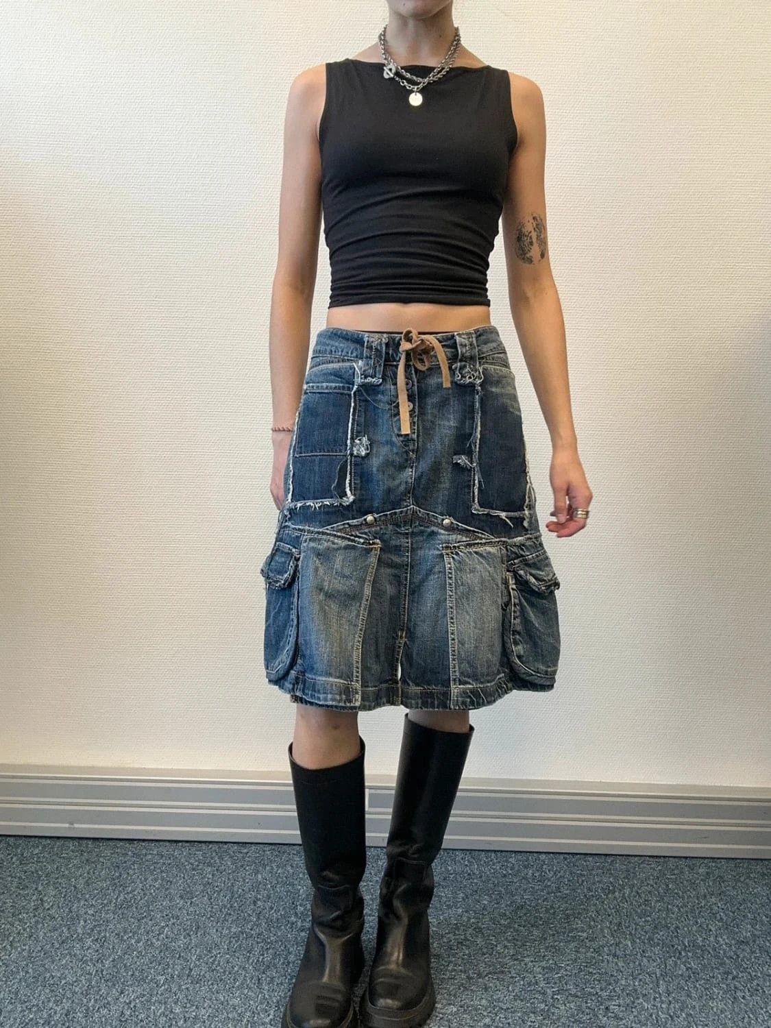 Marithe + Francois Girbaud Marithé + Francois Girbaud SS2001 Denim Destroy Skirt Size 27" / US 4 / IT 40 - 1 Thumbnail