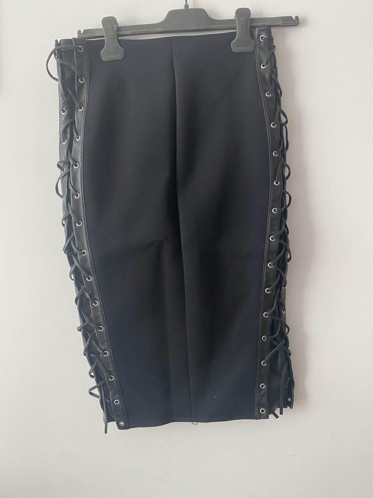 Balenciaga Zip/lace-up leather moto shirt Size 28" / US 6 / IT 42 - 4 Thumbnail