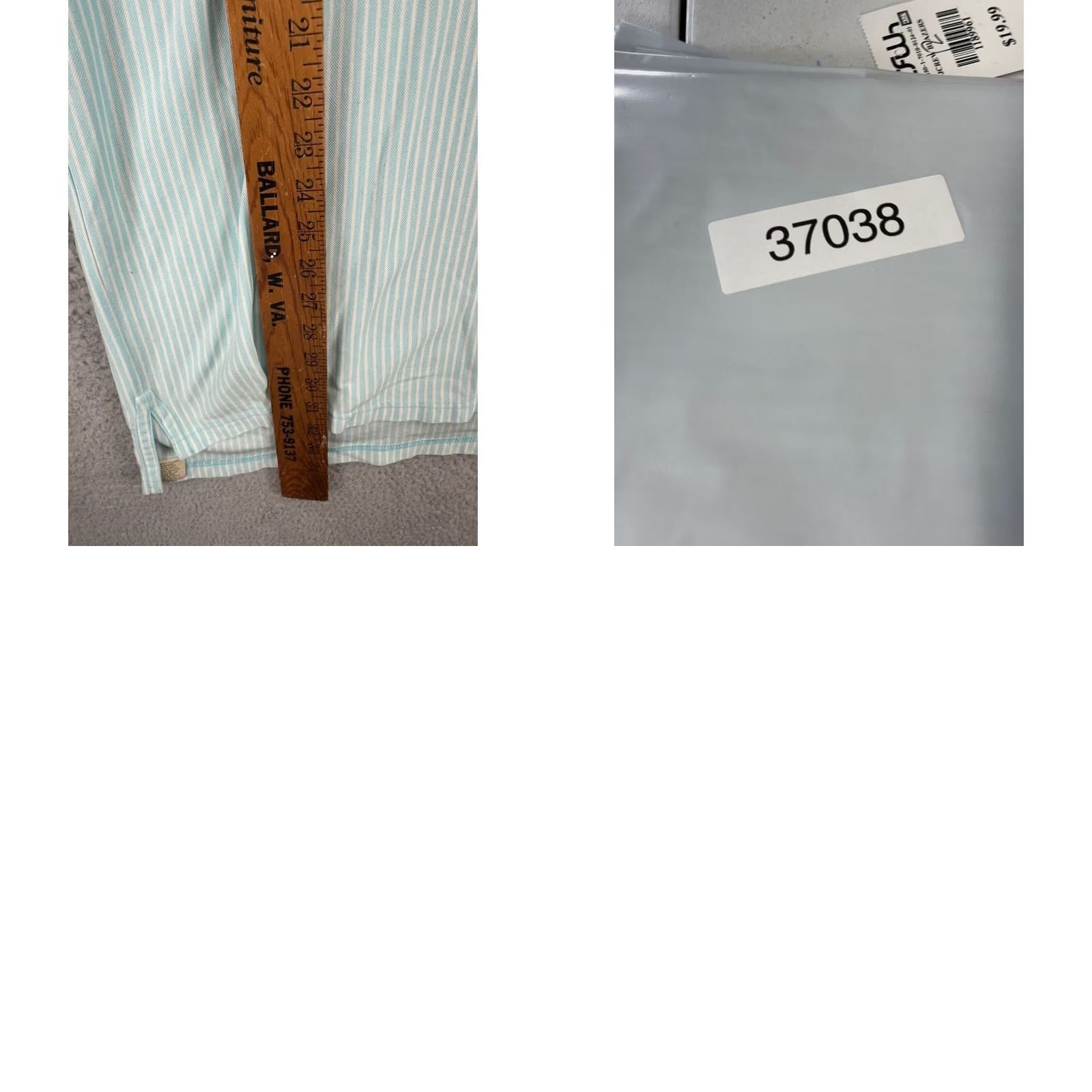 Peter Millar VINTAGE Peter Millar Shirt Men Large Aqua Pinstripe Polo Golf Rugby Short Sleeve Size US L / EU 52-54 / 3 - 8 Thumbnail