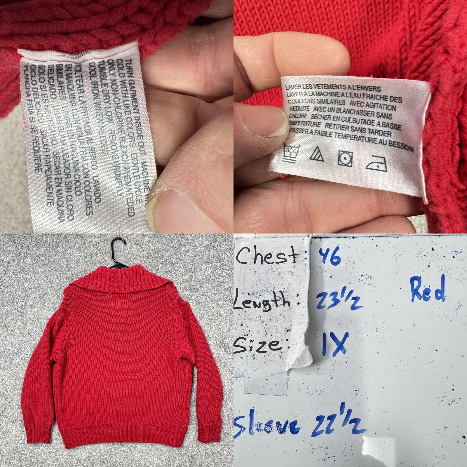Izod VINTAGE IZOD Sweater Womens 1X Chunky Knit Snap Front Preppy Layering Grandpa Americana Size XL / US 12-14 / IT 48-50 - 8 Thumbnail
