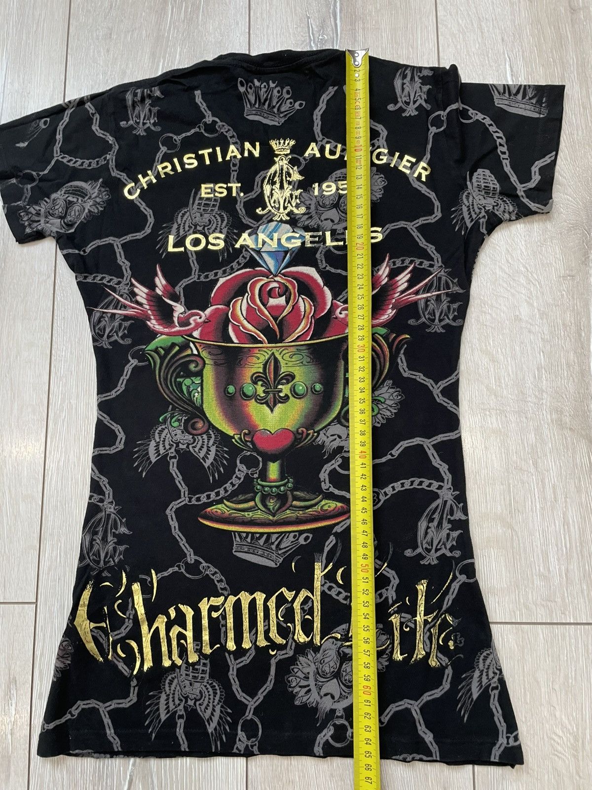 Christian Audigier Christian Audigier Shirt Black All Over Print Gold Skull Size S / US 4 / IT 40 - 14 Thumbnail