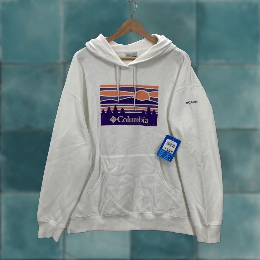 KangaROOS Columbia Hoodie Womens XL White Sunset Graphic Pullover Kangaroo Pocket Fleece Size XL / US 12-14 / IT 48-50 - 1 Thumbnail