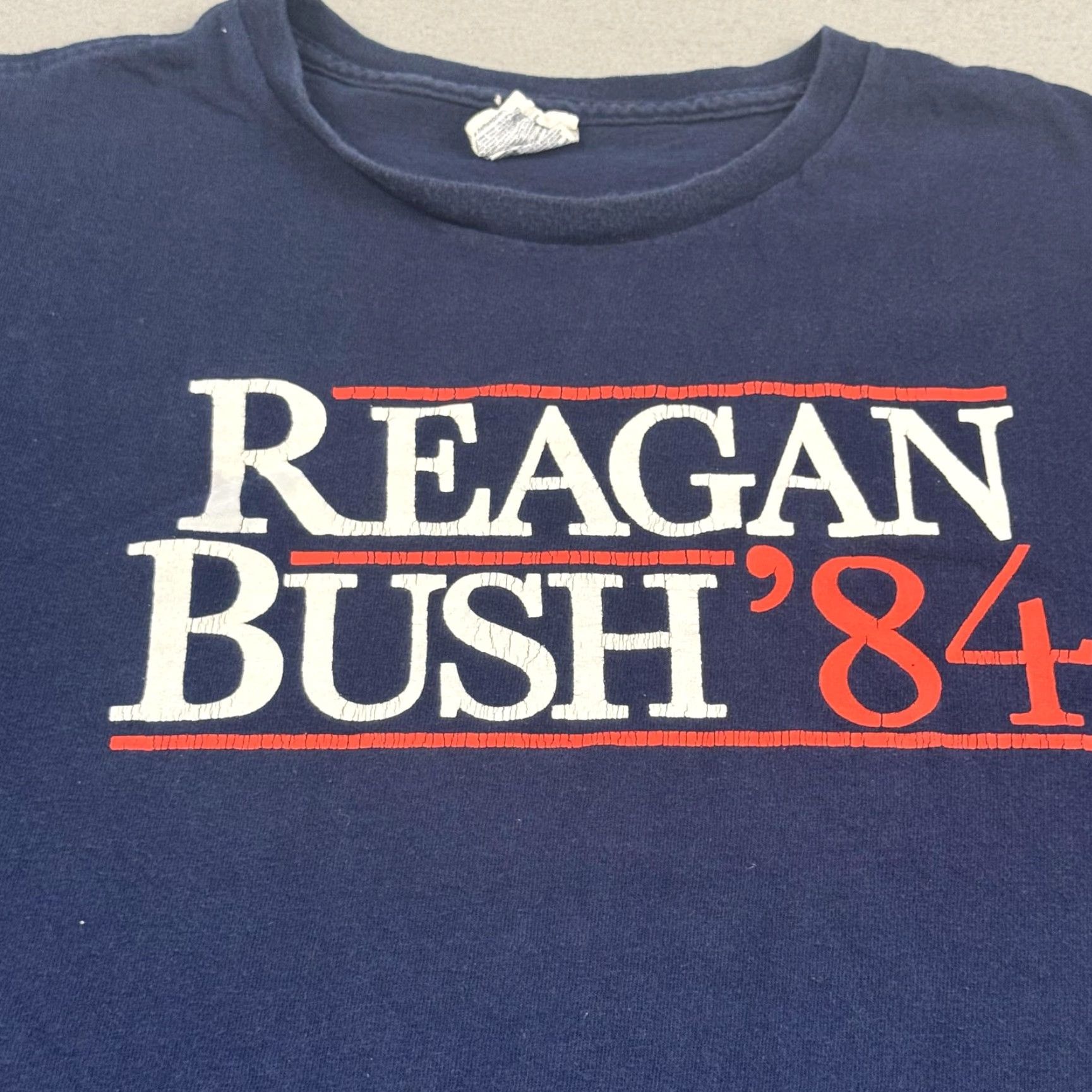 Vintage VINTAGE Reagan Bush '84 Shirt Delta Pro Weight Navy T-Shirt Adults XL Graphic Print Patriotic 1984 Campaign Mens Size US XL / EU 56 / 4 - 2 Thumbnail