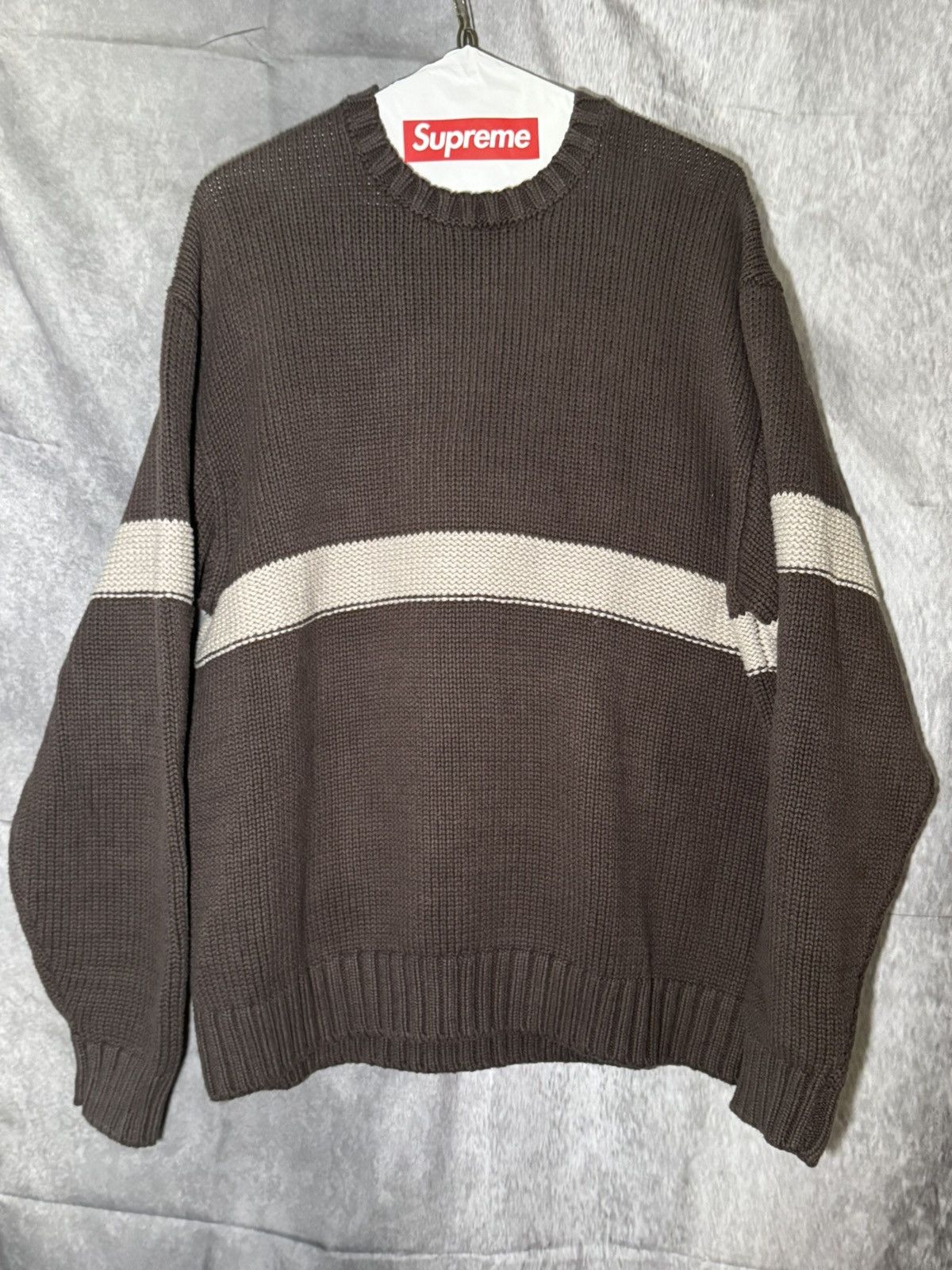 Supreme Tonal Applique Sweater brown L Supreme Tonal Appliqué