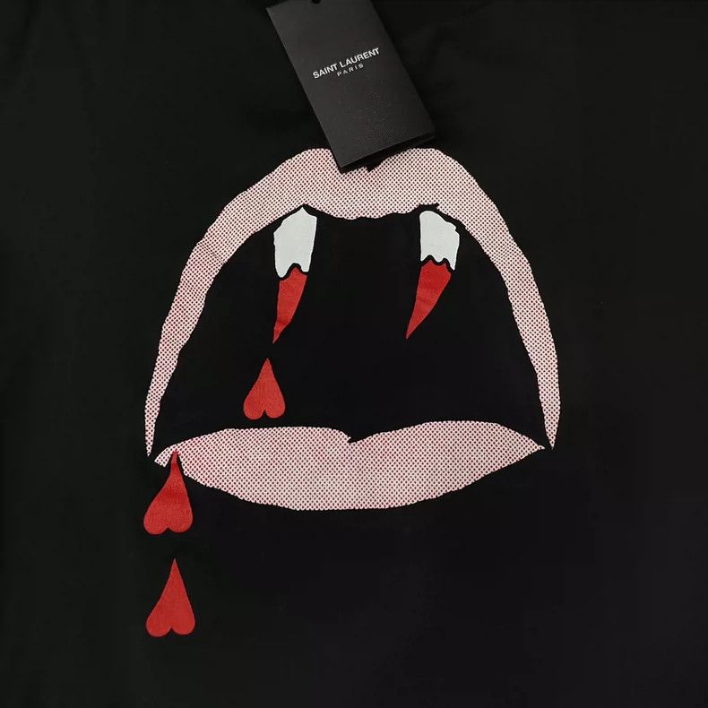 Saint Laurent Paris Saint Laurent Paris Black thin round neck short sleeve Size S / US 4 / IT 40 - 7 Thumbnail