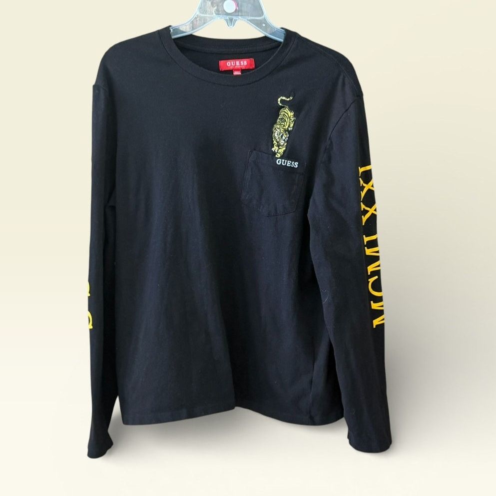 Guess Guess Mens Tiger Long Sleeve Graphic Tee Size Medium Size US M / EU 48-50 / 2 - 1 Thumbnail