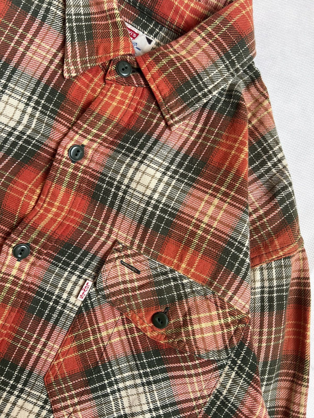 Levi's Vintage Levis Orange Plaid Button Up Flannel Shirt Size US M / EU 48-50 / 2 - 11 Thumbnail