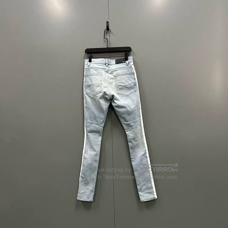 Amiri Amiri Distressed Side Stripe Denim Pants Size US 30 / EU 46 - 4 Thumbnail