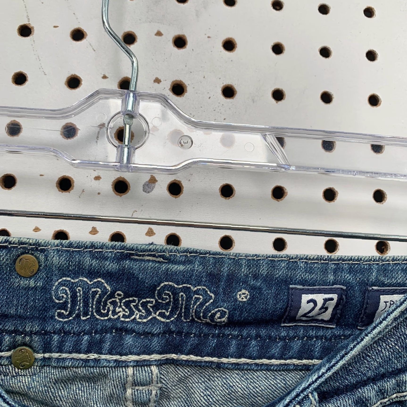 Miss Me Miss Me Jeans Womens Bootcut Denim Size 25 Blue Embellished Stretch 5-Pocket Flap Pocket Y2K Size 42" / US 20 - 5 Thumbnail