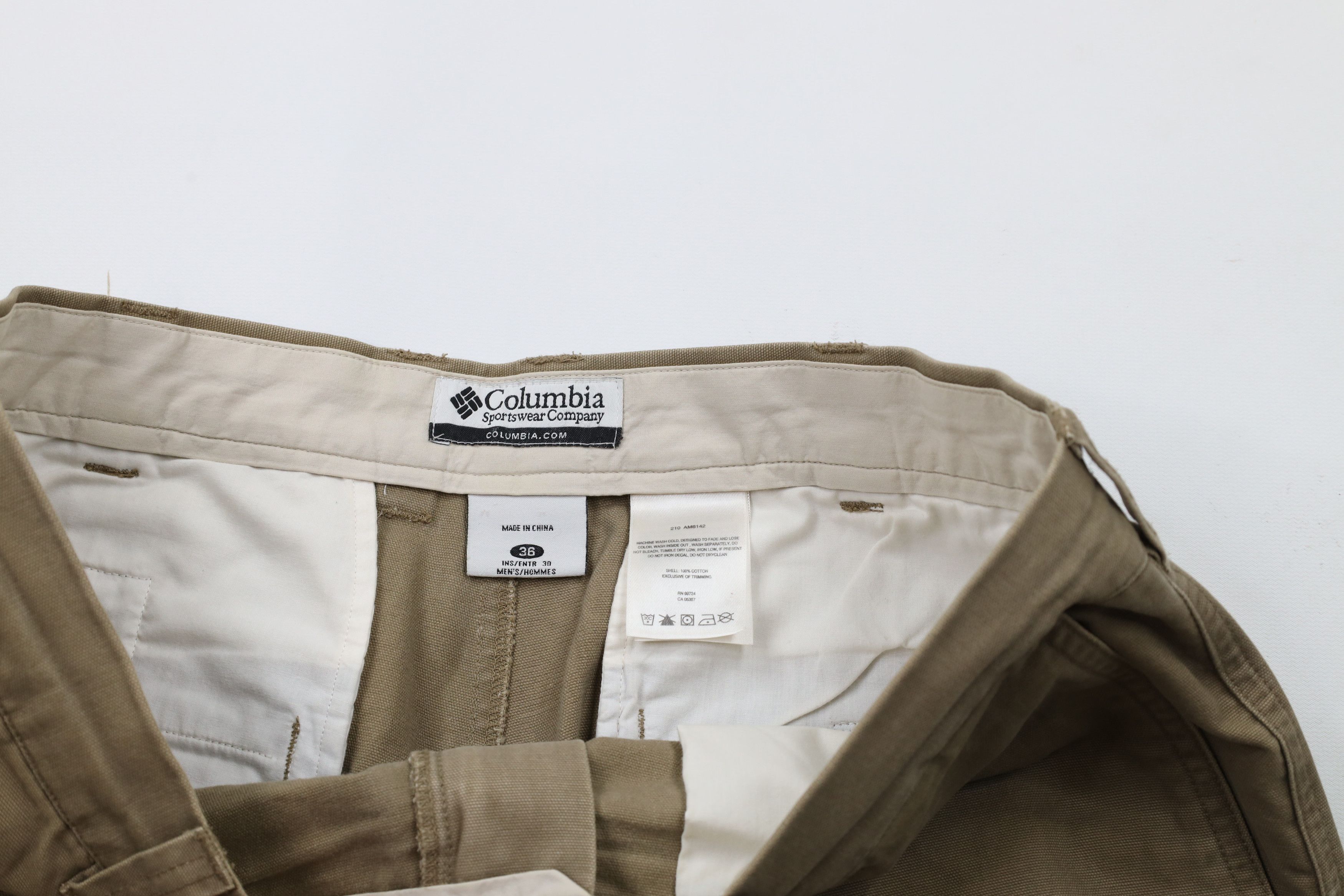 Columbia × Vintage Vintage Columbia Wide Leg Canvas Dungaree Pants Beige Size US 36 / EU 52 - 9 Thumbnail
