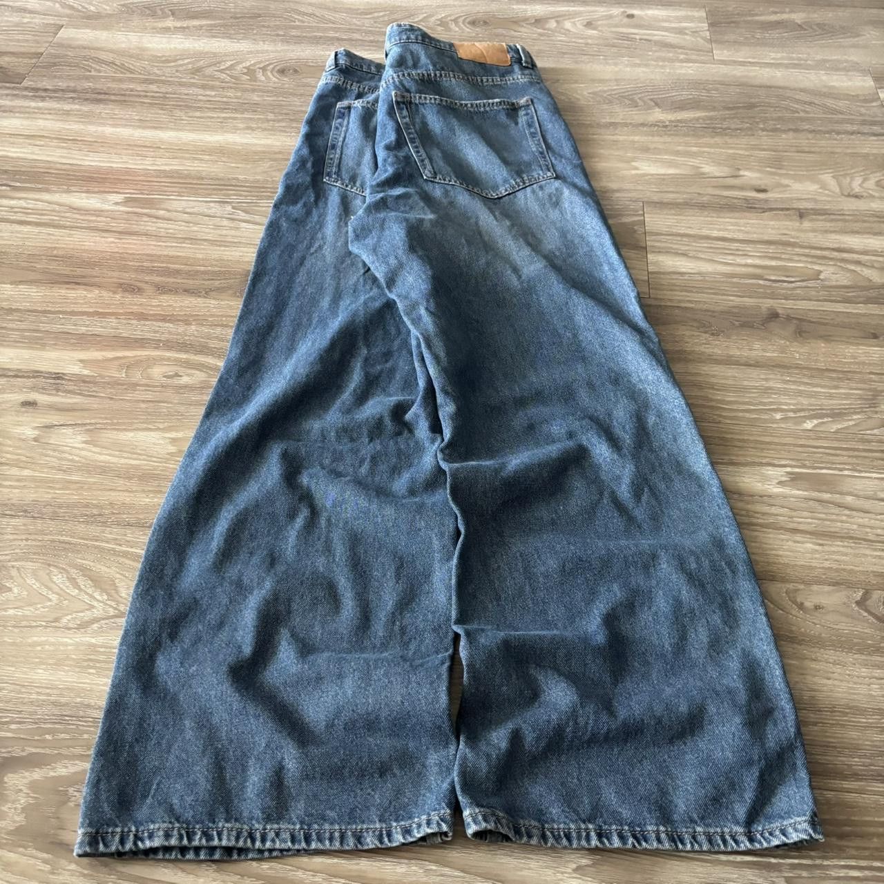 Japanese Brand Crazy Vintage Y2K/2000s Baggy Medium Wash Wide Leg Skater Style Denim Jeans! 38x32 Size US 38 / EU 54 - 4 Thumbnail