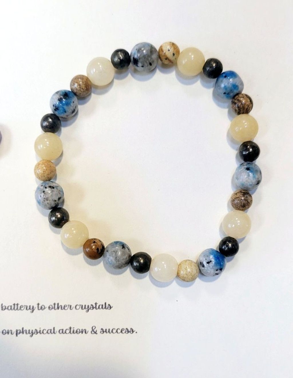 Handmade Gemstone Beaded Bracelet Intent Bundle With Crystals & Card Size ONE SIZE - 2 Thumbnail