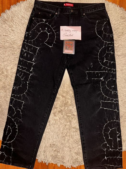 Supreme Supreme Shibori Loose Fit Black Jean ( size 36