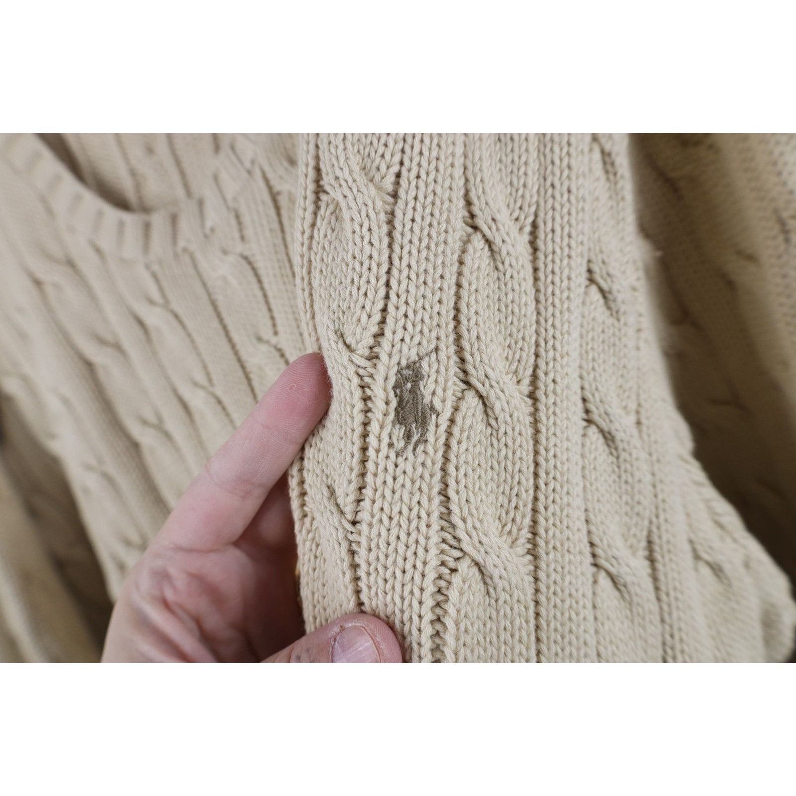 Polo Ralph Lauren Vintage 90s Ralph Lauren Chunky Cotton Cable Knit Sweater Size US XXL / EU 58 / 5 - 4 Thumbnail