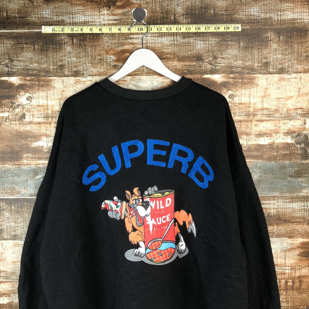 Japanese Brand Sureve Superb cartoon big logo Black Sweatshirt #A2037 Size US L / EU 52-54 / 3 - 2 Thumbnail