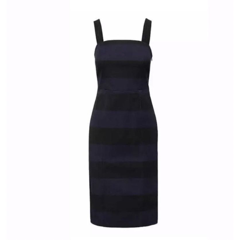 Banana Republic Banana Republic Blue Black Stripe Sheath Dress 2 XS 90s Y2K Size XS / US 0-2 / IT 36-38 - 9 Thumbnail