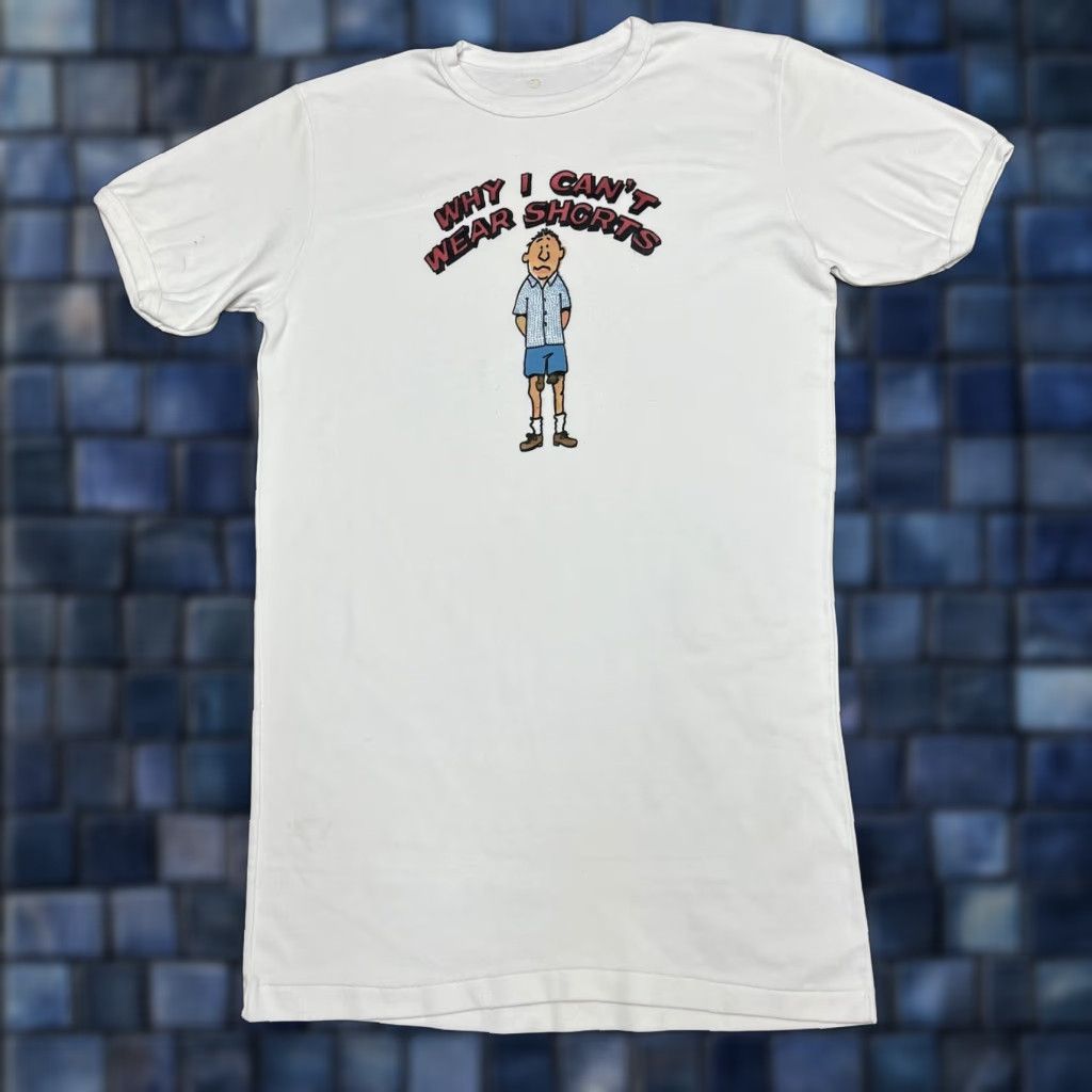 Vintage VINTAGE Parody T Shirt Men XL White Crew Neck Short Sleeve 80s 90s College Grunge Hipster USA Fun American Vintage Size US XL / EU 56 / 4 - 1 Thumbnail