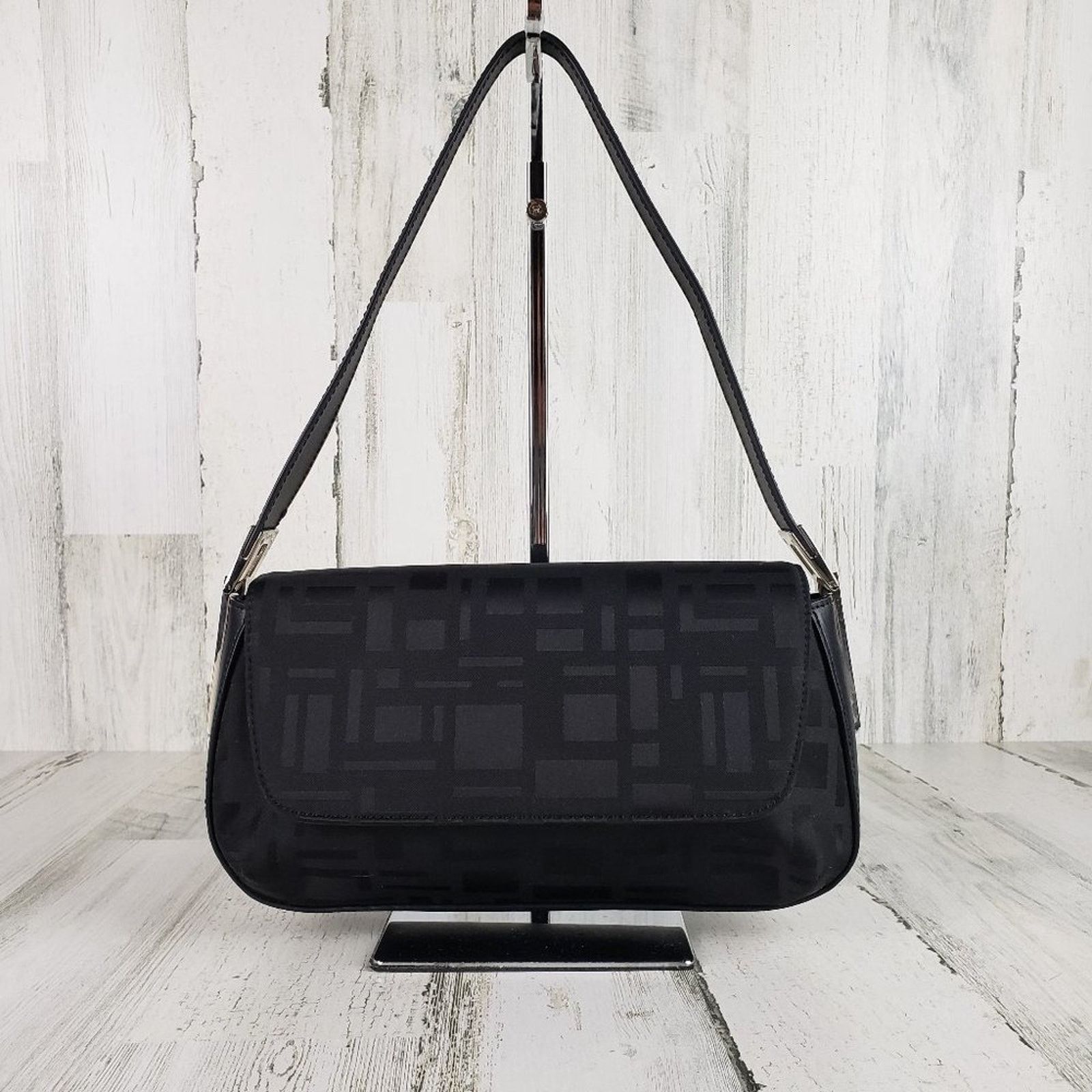 Other The Limited Black Textured Silver-Tone Shoulder Bag Purse Size ONE SIZE - 1 Thumbnail