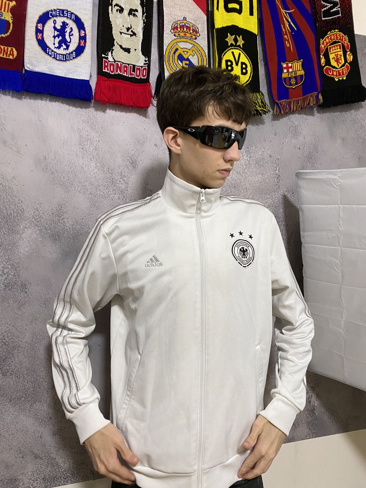 Adidas Vintage Adidas Deutschland Germany Soccer Hoodie Full Zip Size US L / EU 52-54 / 3 - 1 Thumbnail