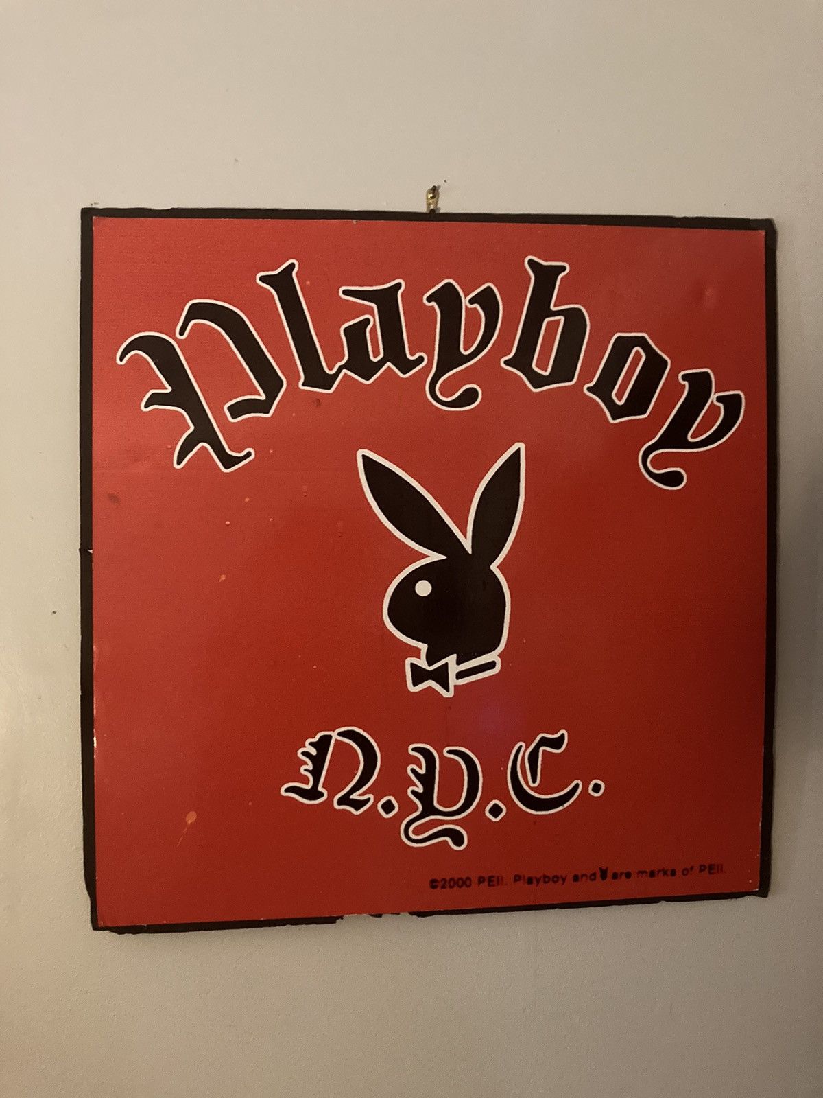 image of Y2K Vintage Playboy Sign in Red, Men's