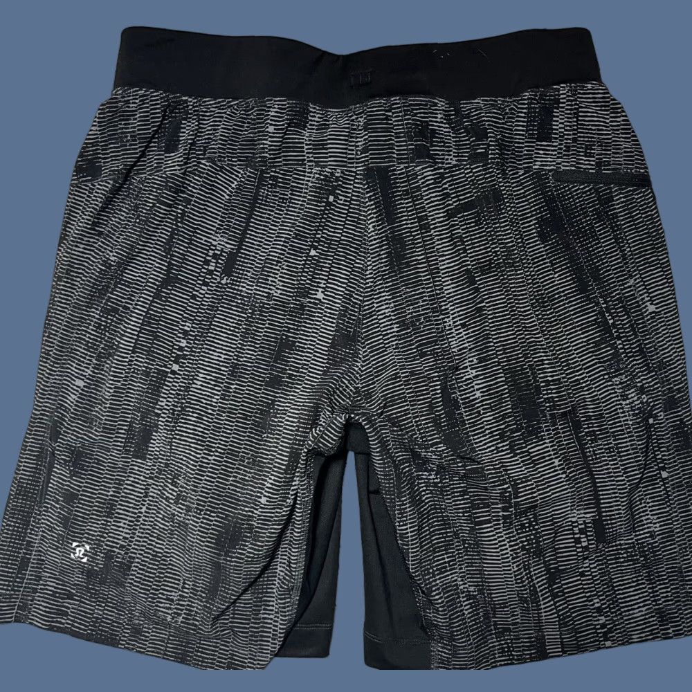 Lululemon NICE!! Lululemon Lined Large THE Shorts Matchstick Asphalt Black Grey T.H.E. Athletic Men's Casual Activewear Shorts L Size US 33 - 1 Thumbnail