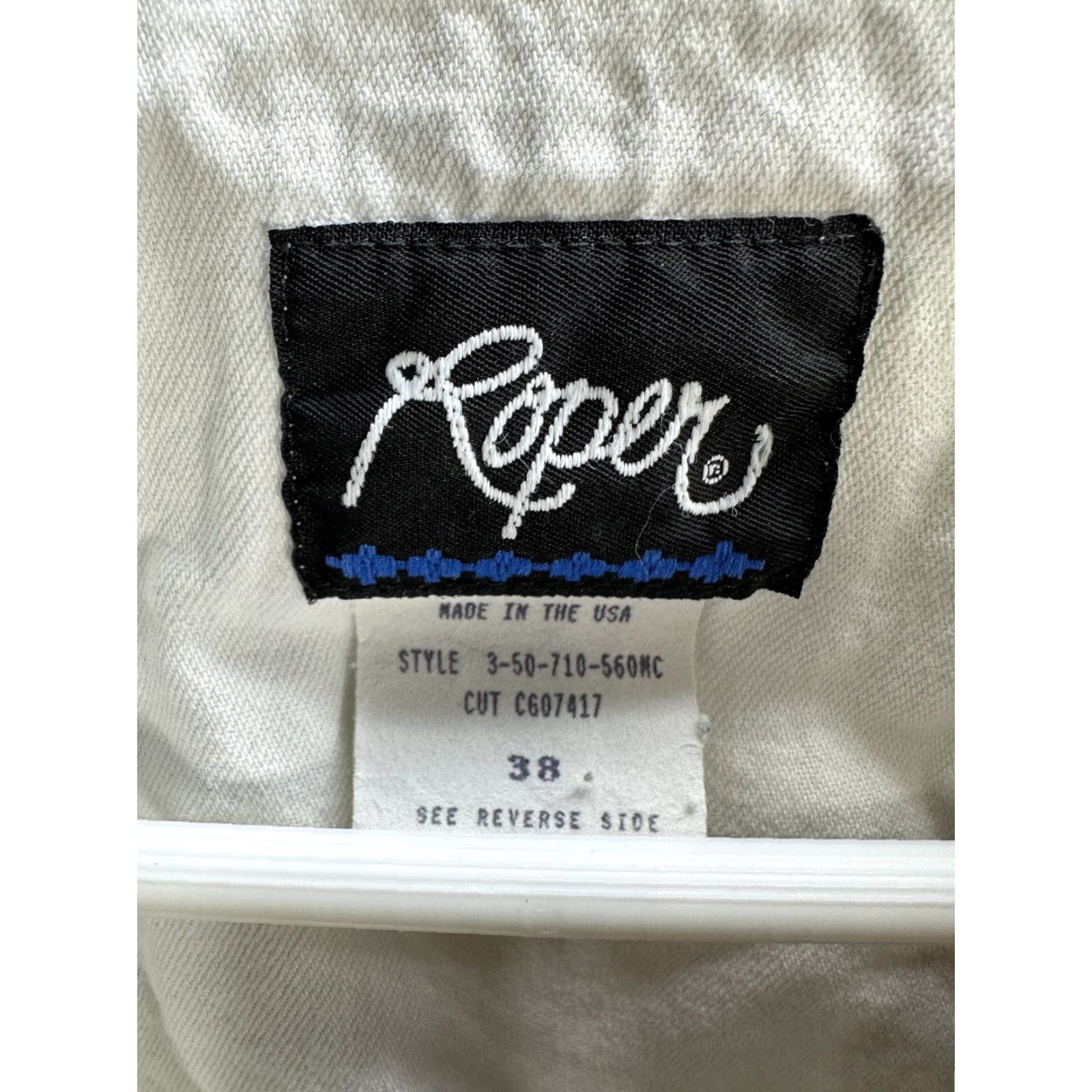 Roper Men's Roper White Western Shirt Concho Dolman Sleeve 100% Cotton Sz 38 Size US M / EU 48-50 / 2 - 3 Thumbnail