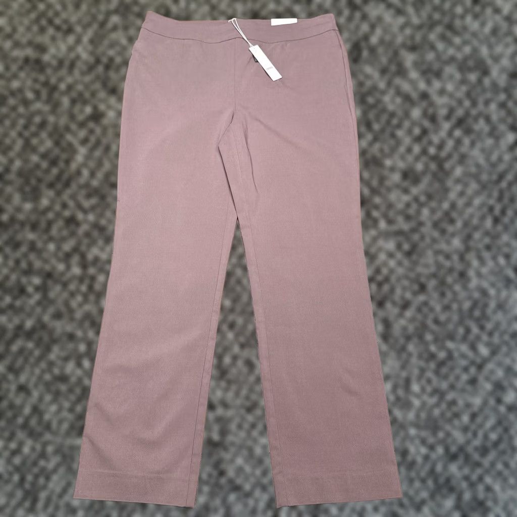Vintage Chico's Pants Womens 3R Slim Leg Cropped Tapered Flat Front Elastic Waist Rayon Spandex Nylon Brown 30.5 Inseam New Size 26" / US 2 / IT 38 - 1 Thumbnail