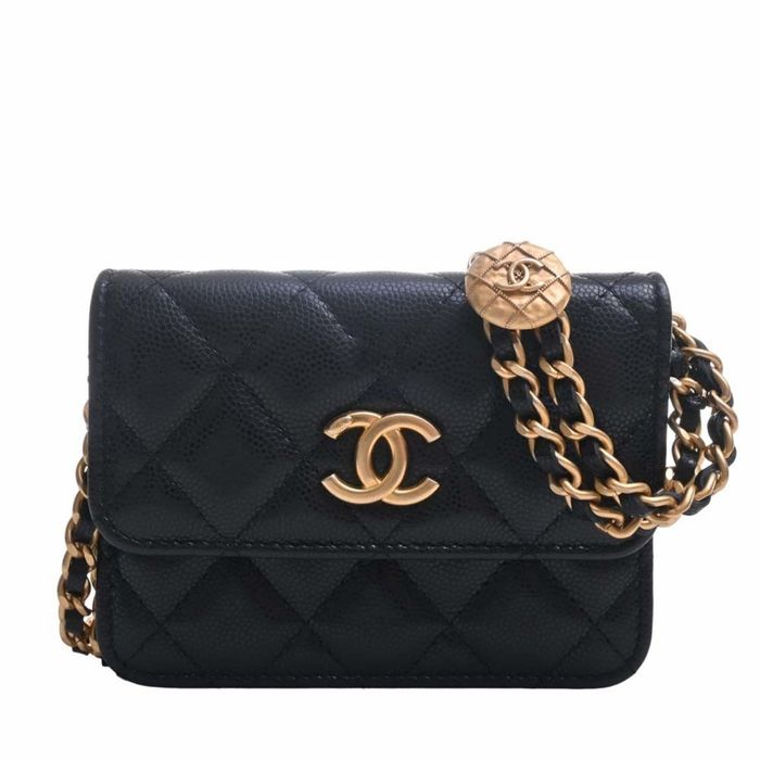 Chanel Cc Coco Mark Matelasse Fringe Bag Chain Shoulder Lambskin