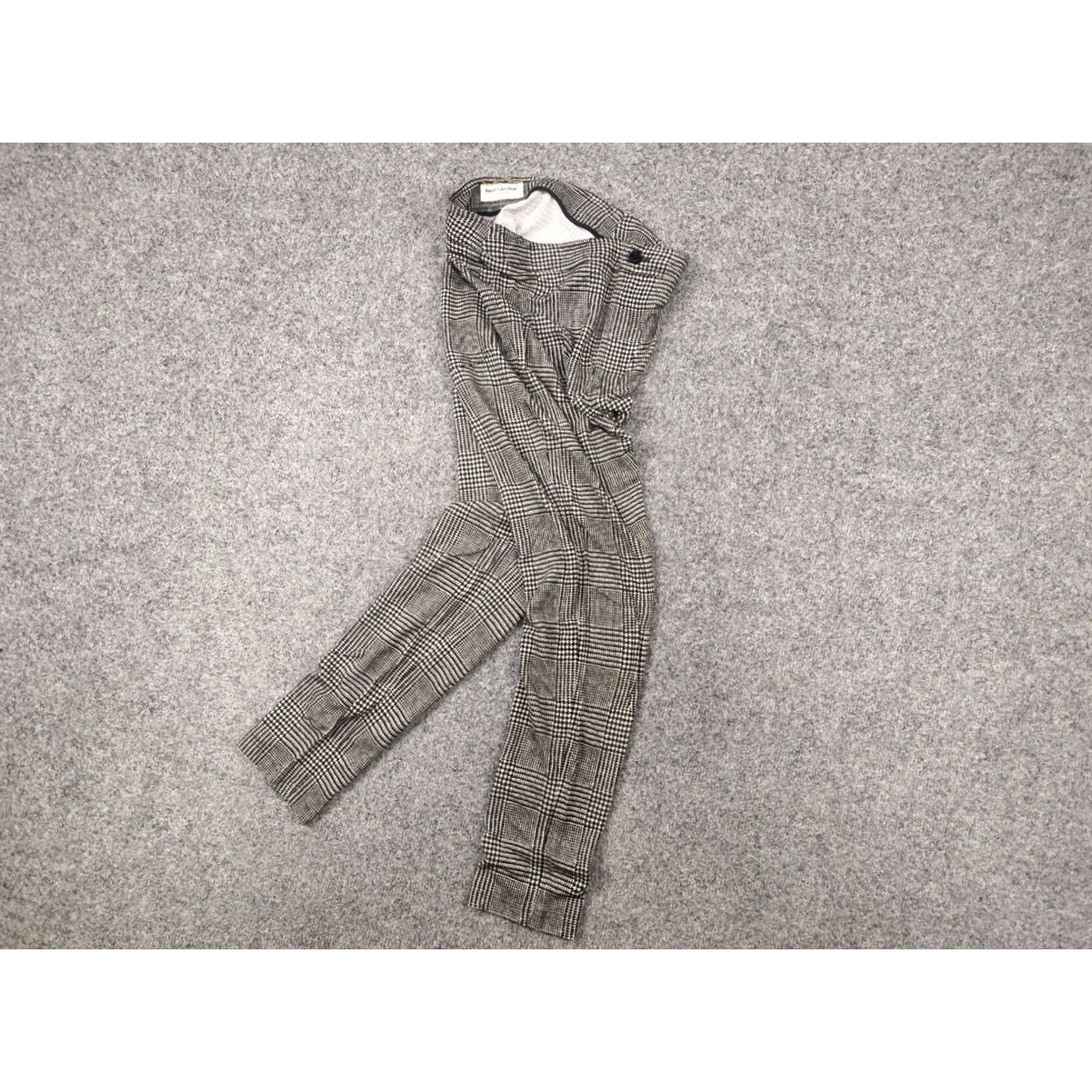 Yves Saint Laurent Saint Laurent check-patterned Skinny Jersey Leggings Trousers Pants, Women, Size S, Gray, Check, Leggings, Slim, Jersey, Saint Laurent Size S / US 4 / IT 40 - 7 Thumbnail